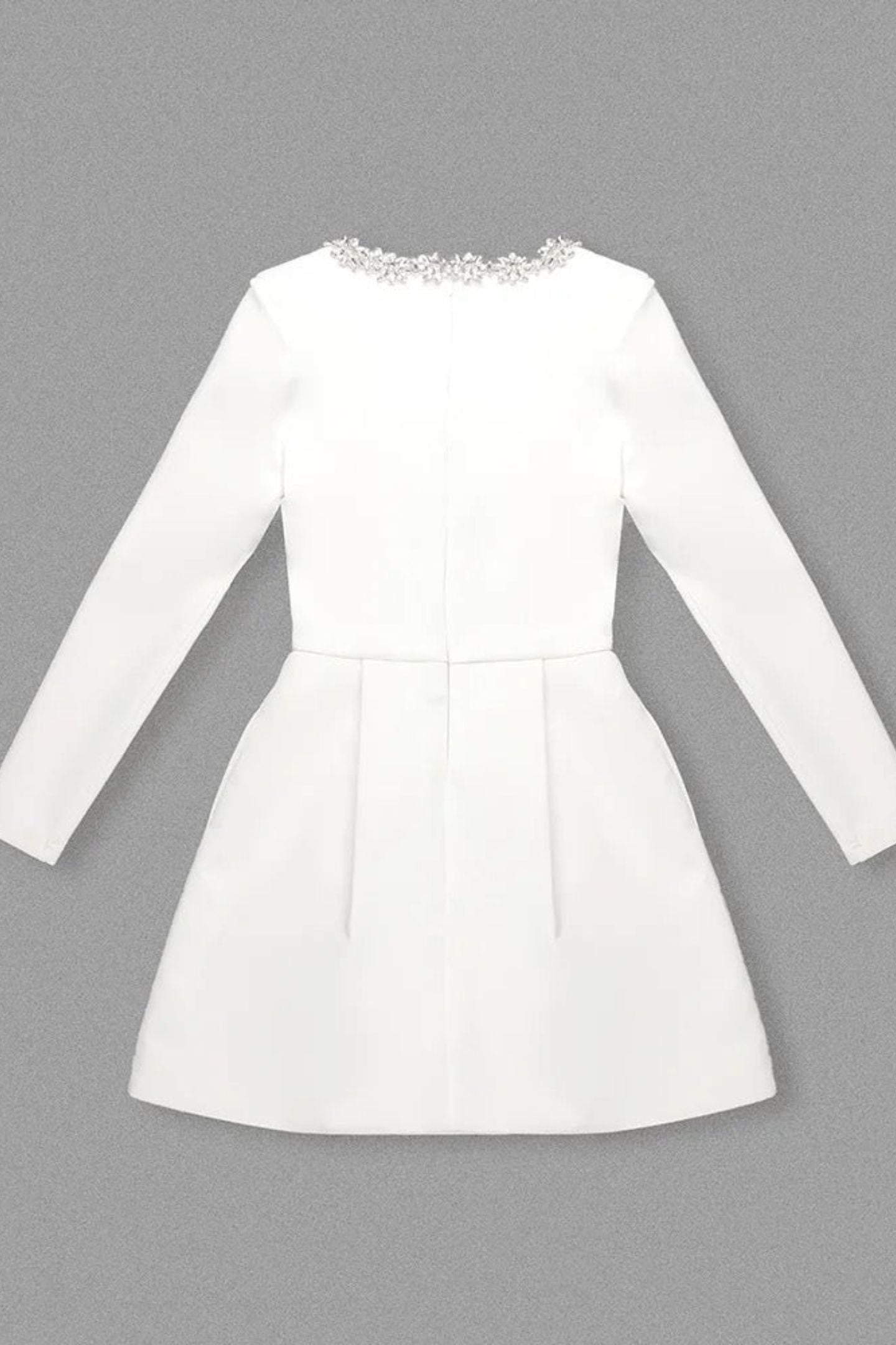 Alexia Kare Yaka Taşlı Mini Elbise