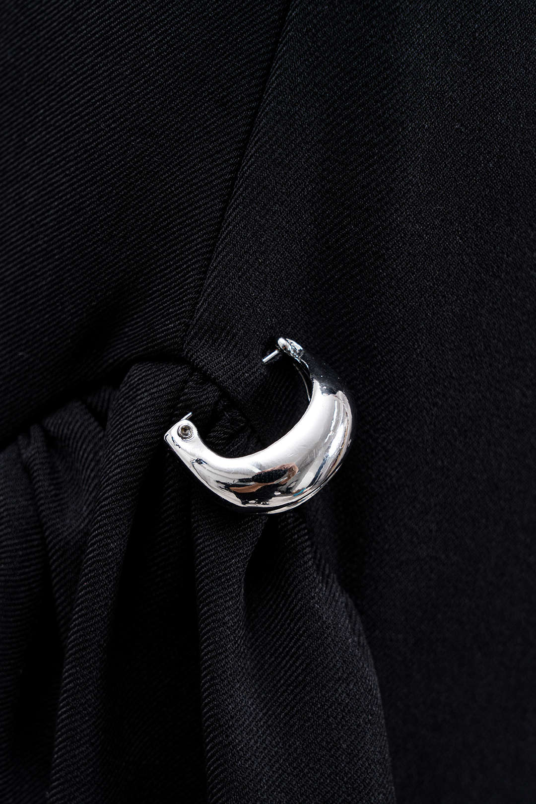 Metallic Dekor Fermuar Askısız Maxi Elbise