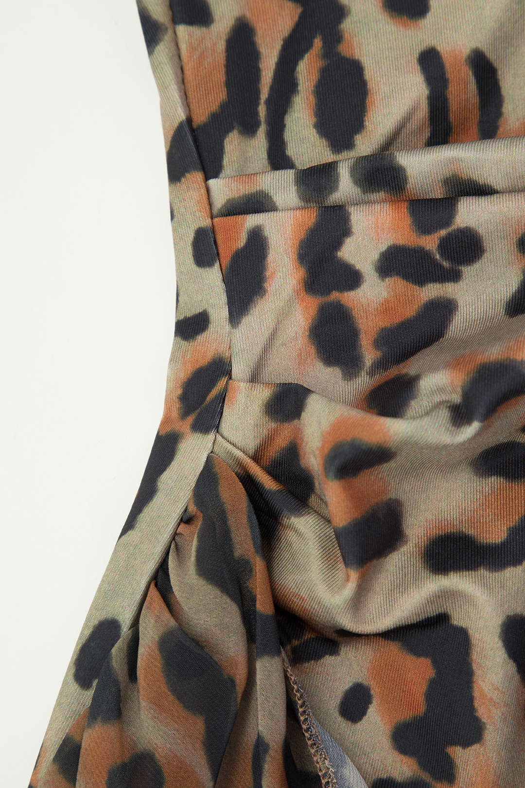 Çiçek Desenli Sarma Ruched Straplez Mini Elbise