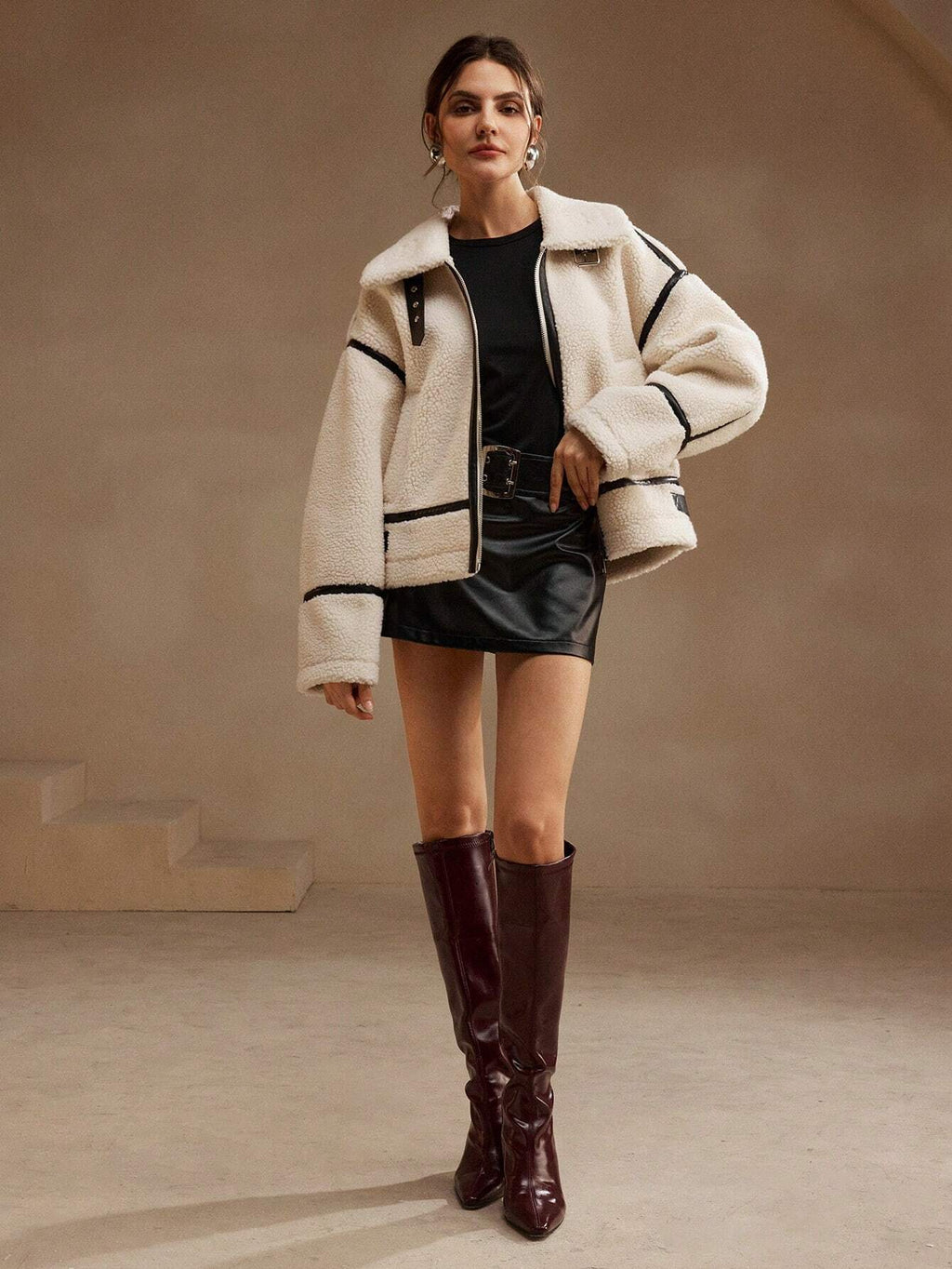 Suni Kürk Detaylı Ceket