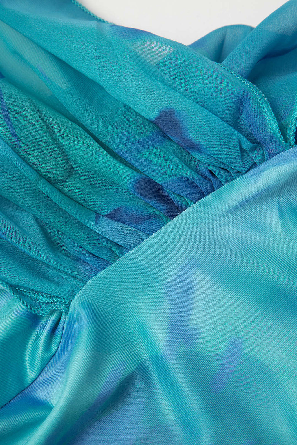 Çiçek Desenli Sarma Ruched Straplez Mini Elbise