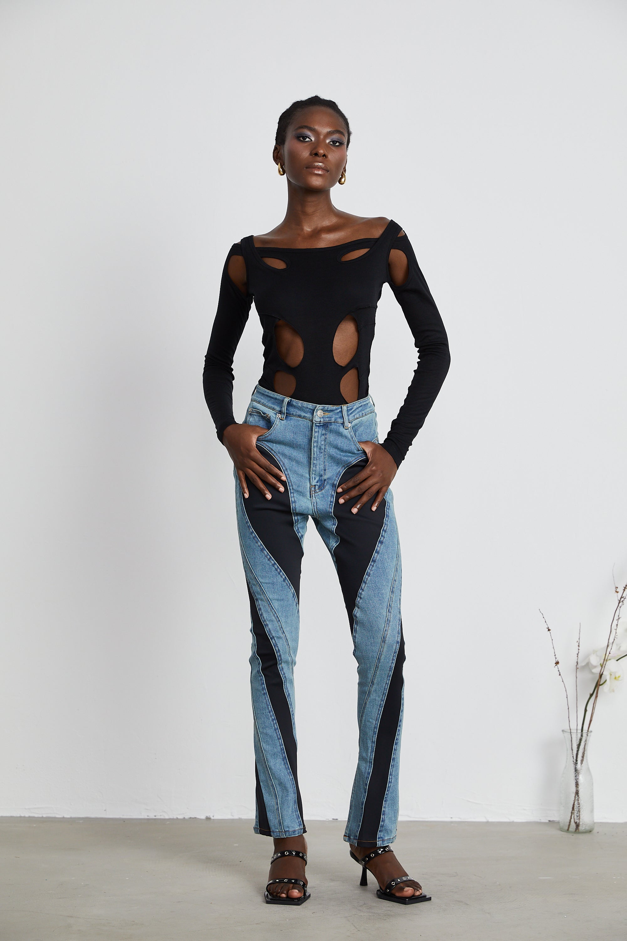 Noémie spiral dar kot pantolon