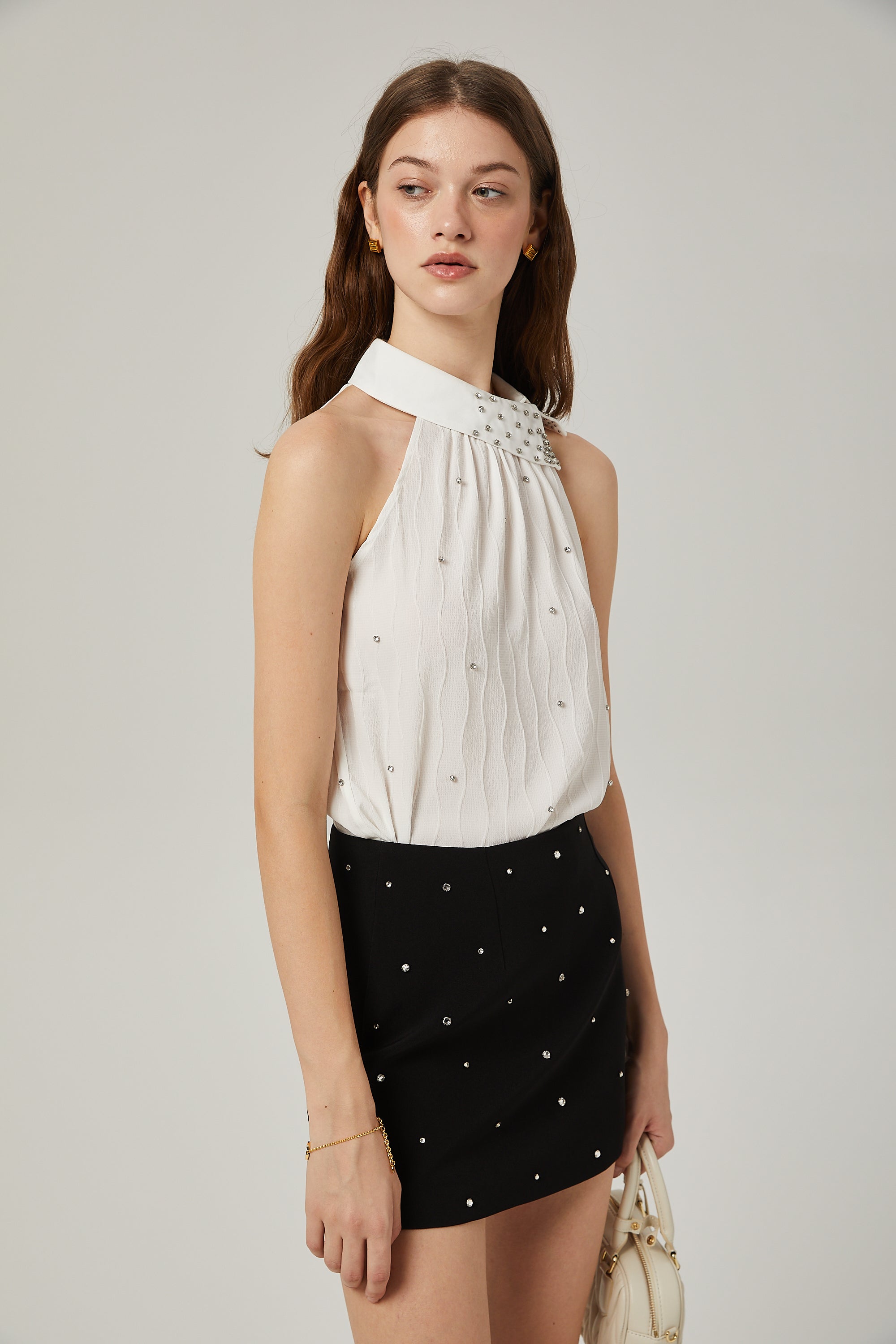 Stéphanie'Nin Kristal İşlemeli Etek