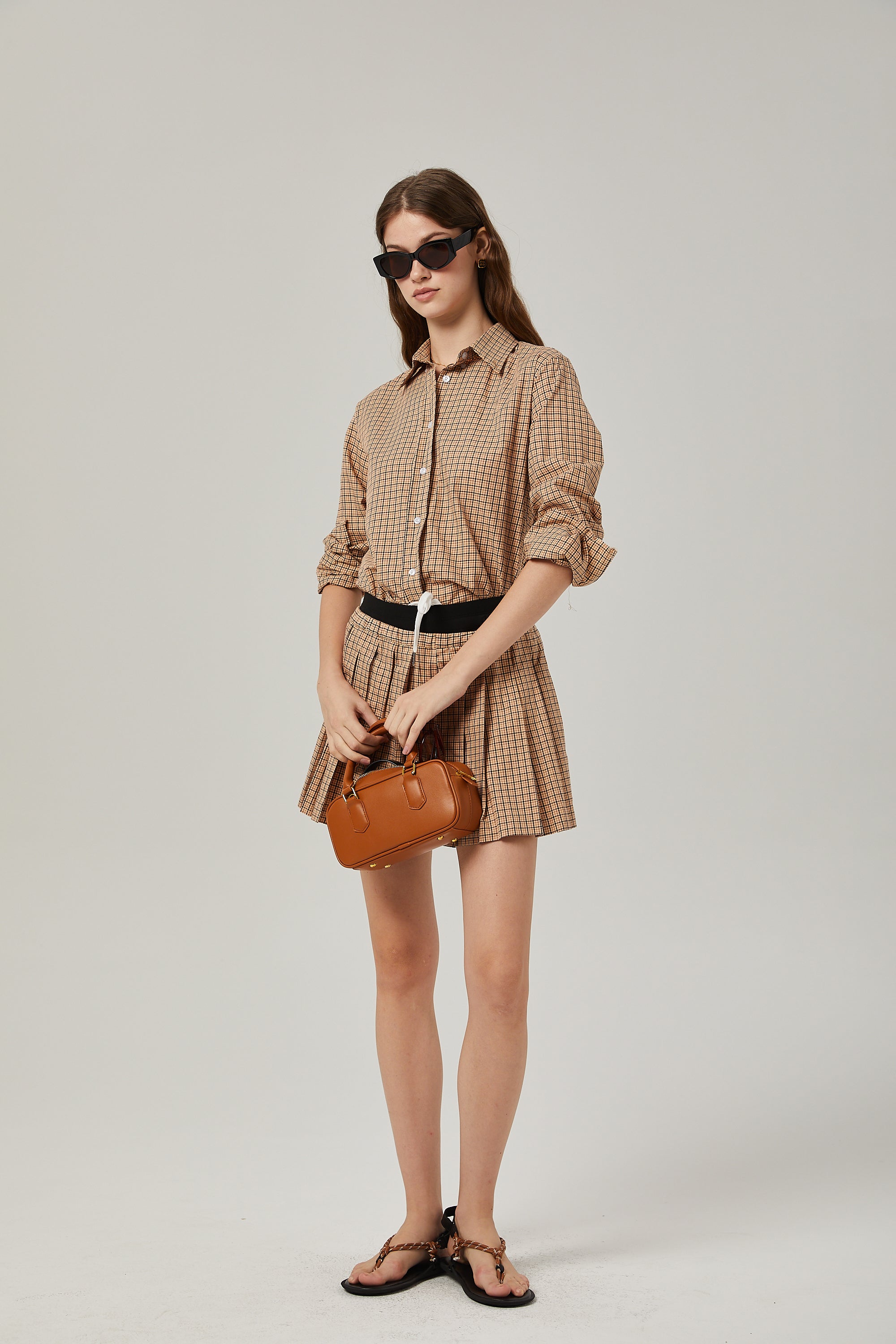 Fabienne Kareli Desenli Pilili Etek