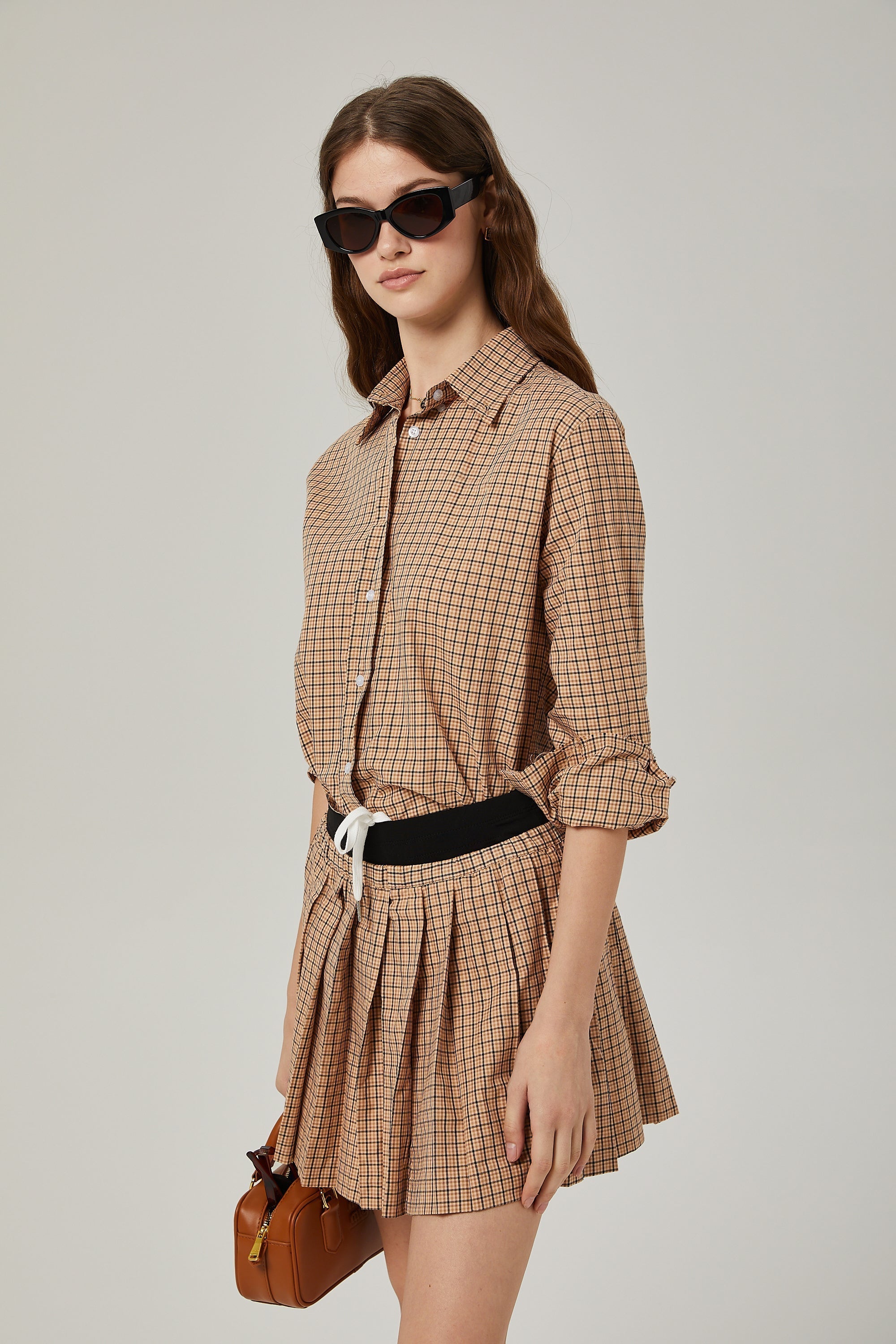 Fabienne Kareli Desenli Pilili Etek