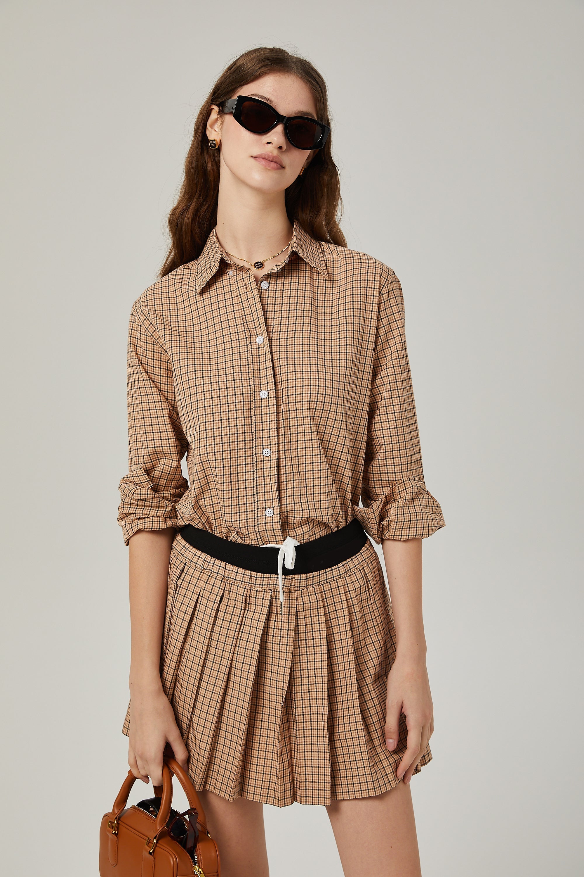 Fabienne Kareli Desenli Pilili Etek