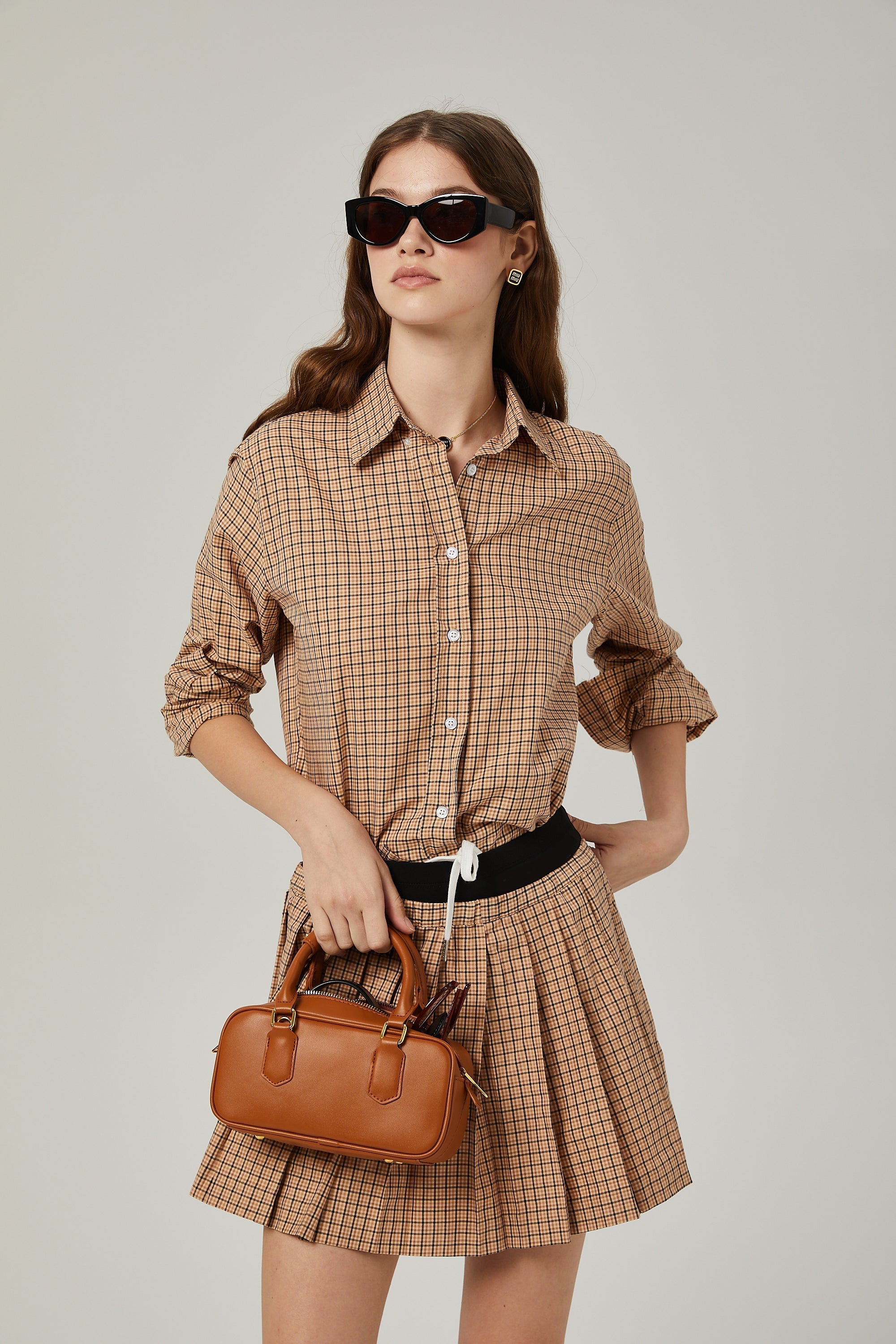 Fabienne Kareli Desenli Pilili Etek