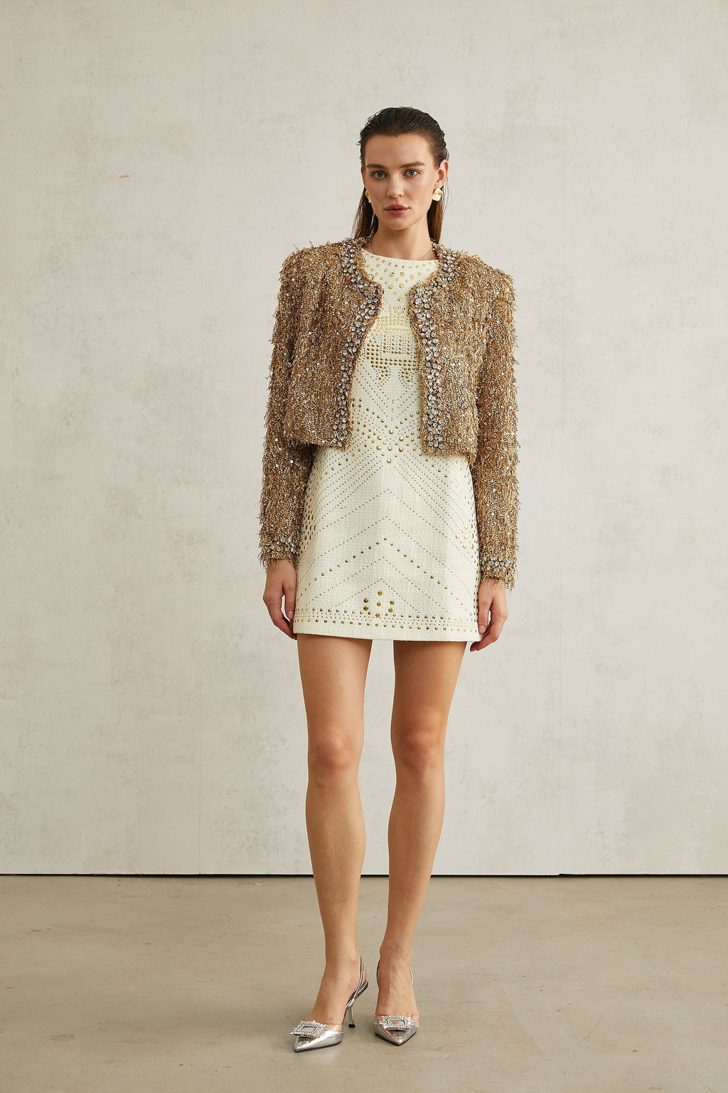 Bérénice Kristal Süslemeli Püsküllü Ceket