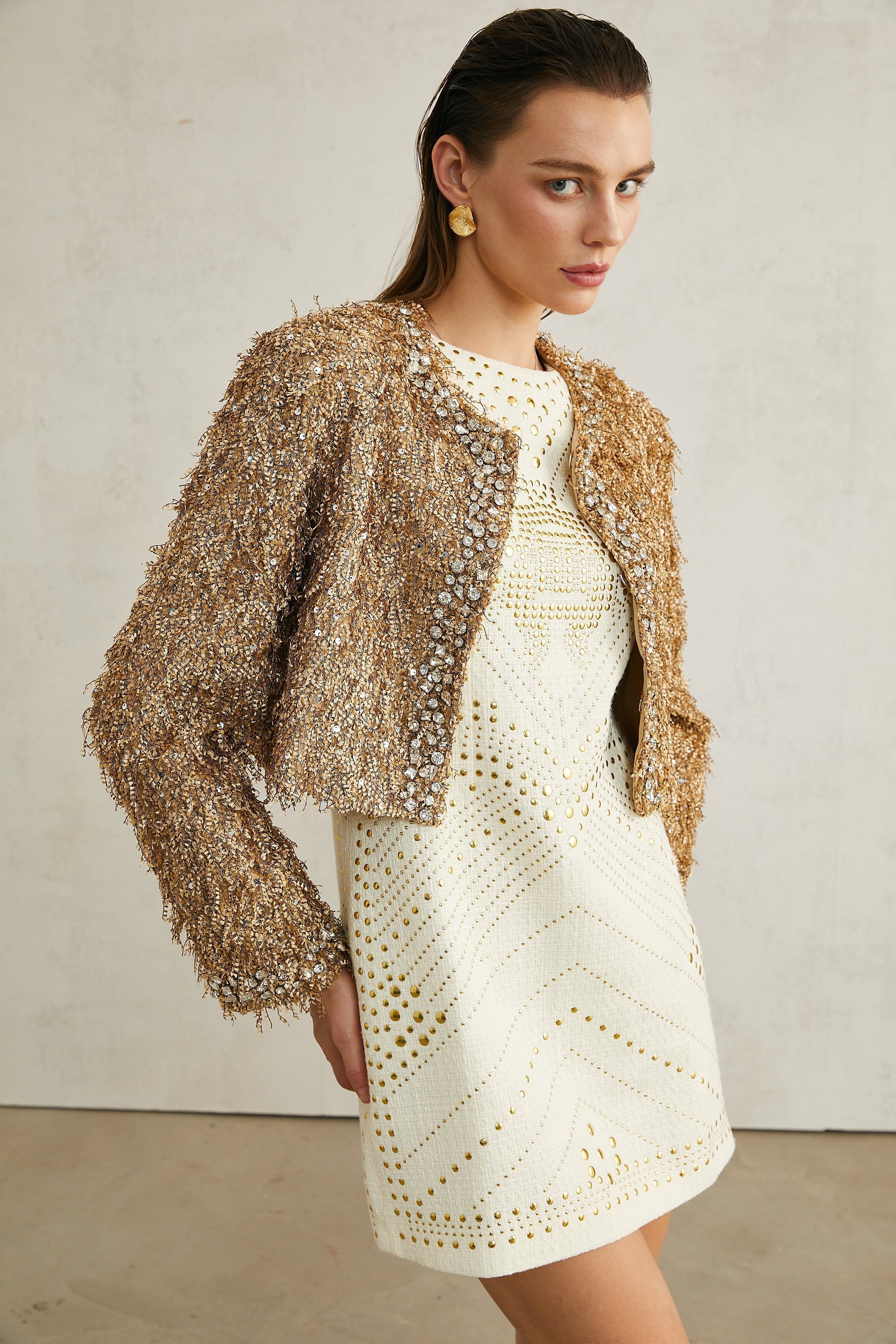Bérénice Kristal Süslemeli Püsküllü Ceket
