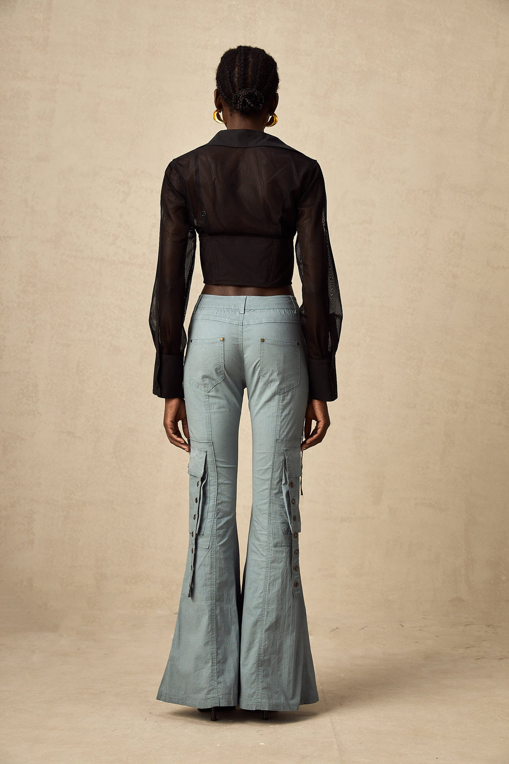 Kemer Örgülü İspanyol Paça Kargo Pantolon