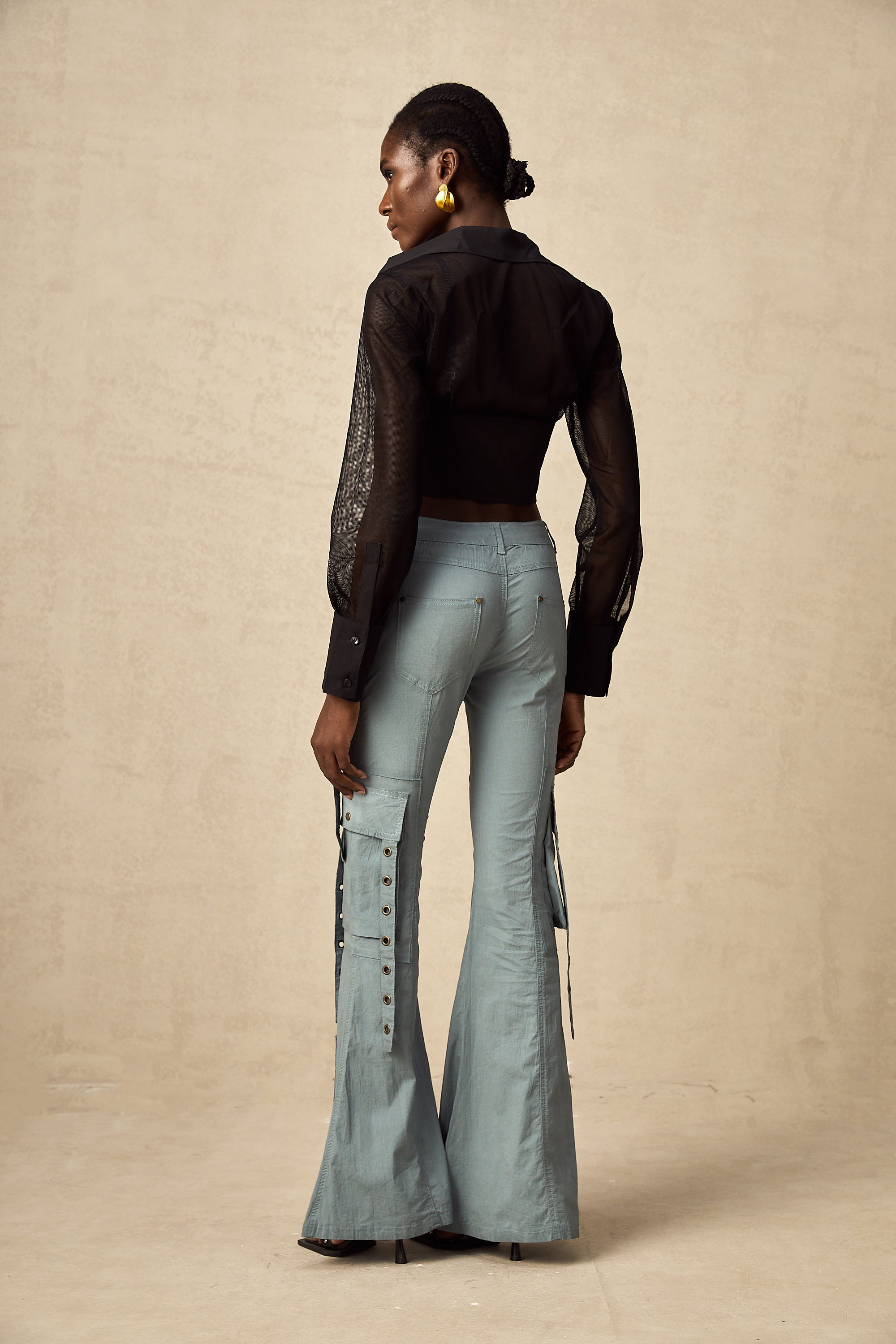 Kemer Örgülü İspanyol Paça Kargo Pantolon