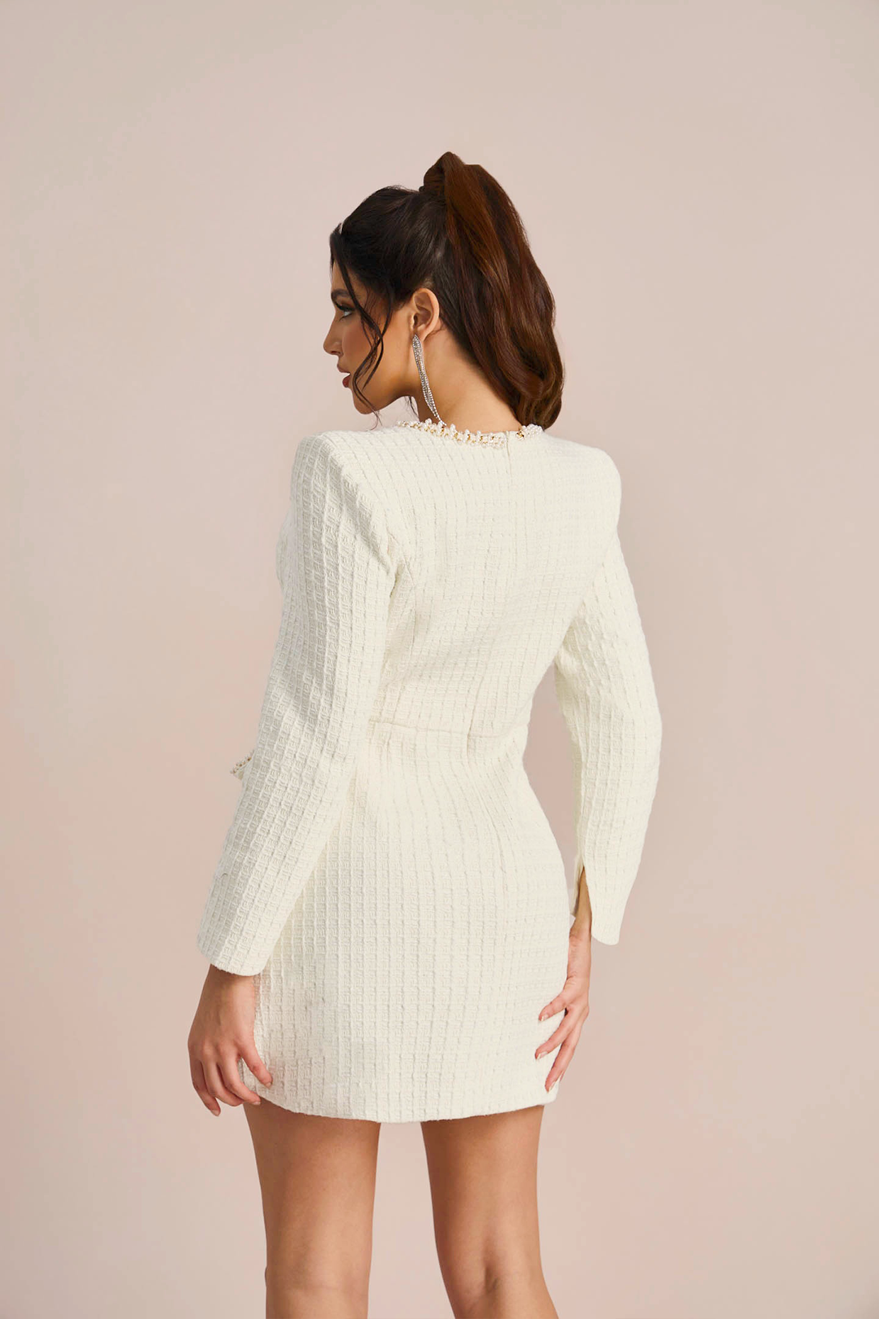 Camilla Kare Yaka Tweed Mini Elbise