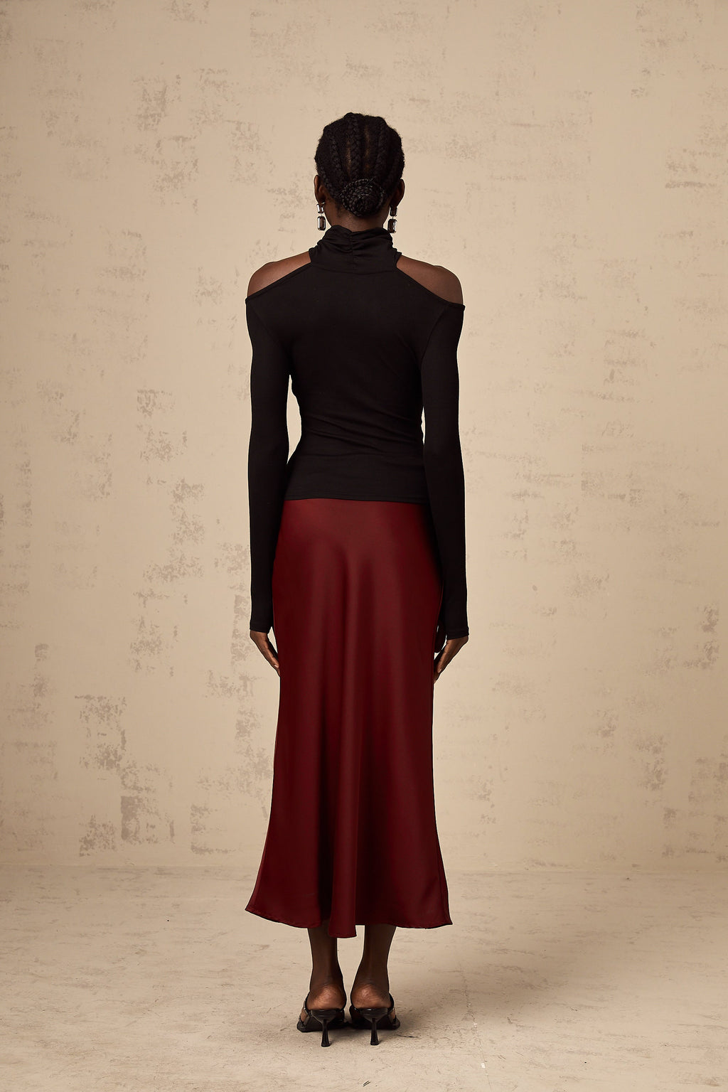 Odette siyah dantelli streç bluz