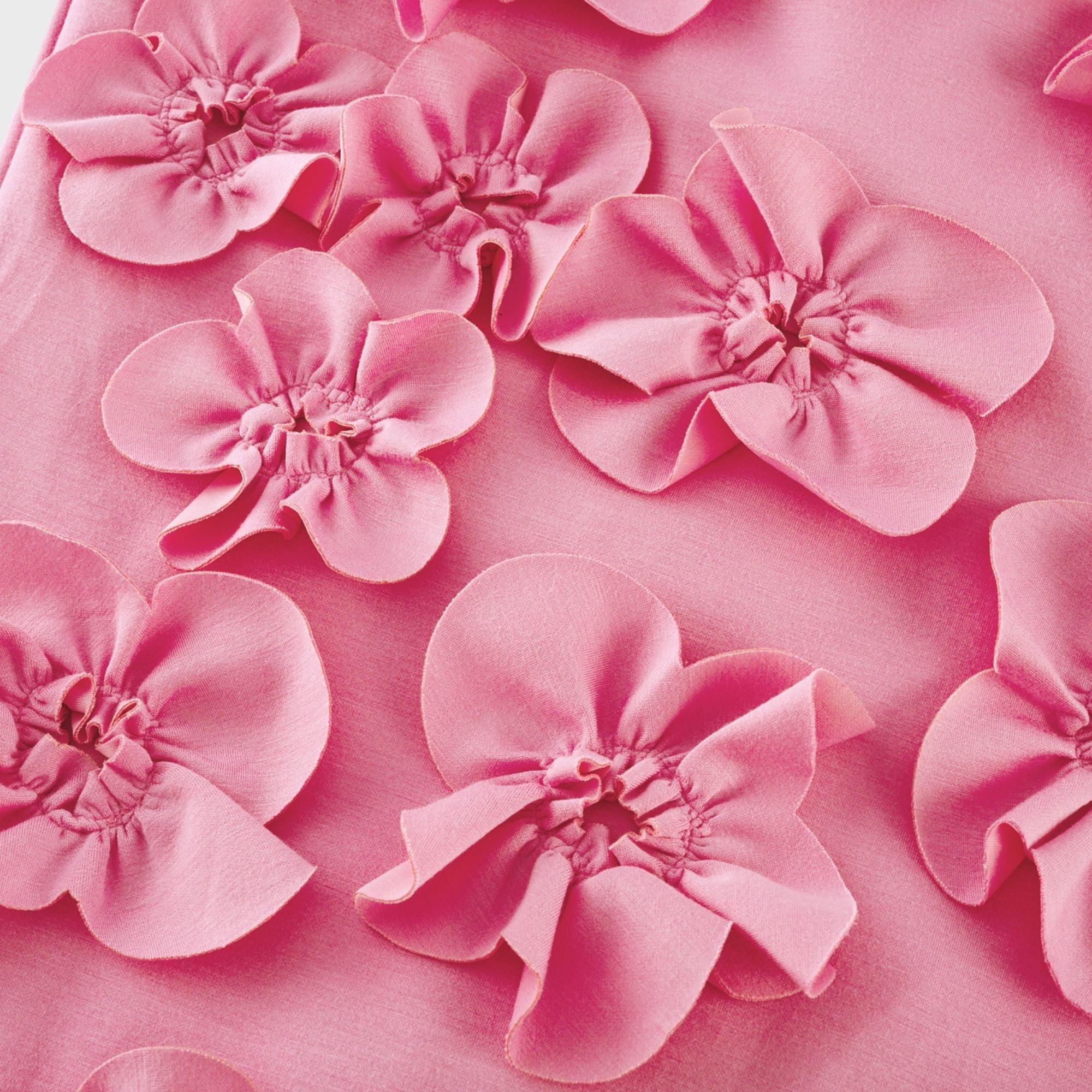 Blossom Symphony Çiçek Detaylı Pembe Maxi Elbise