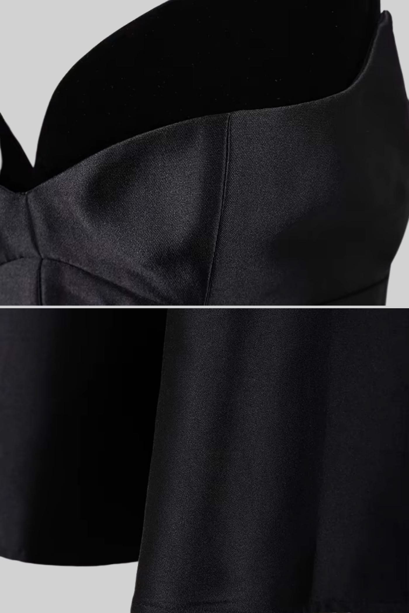 Kalp Yakalı ve Diz Boyu Etekli Dar Kesim Elbise