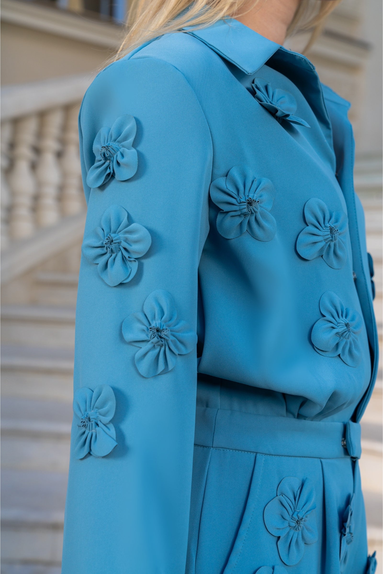 Uzun Kollu Çiçekli Tulum