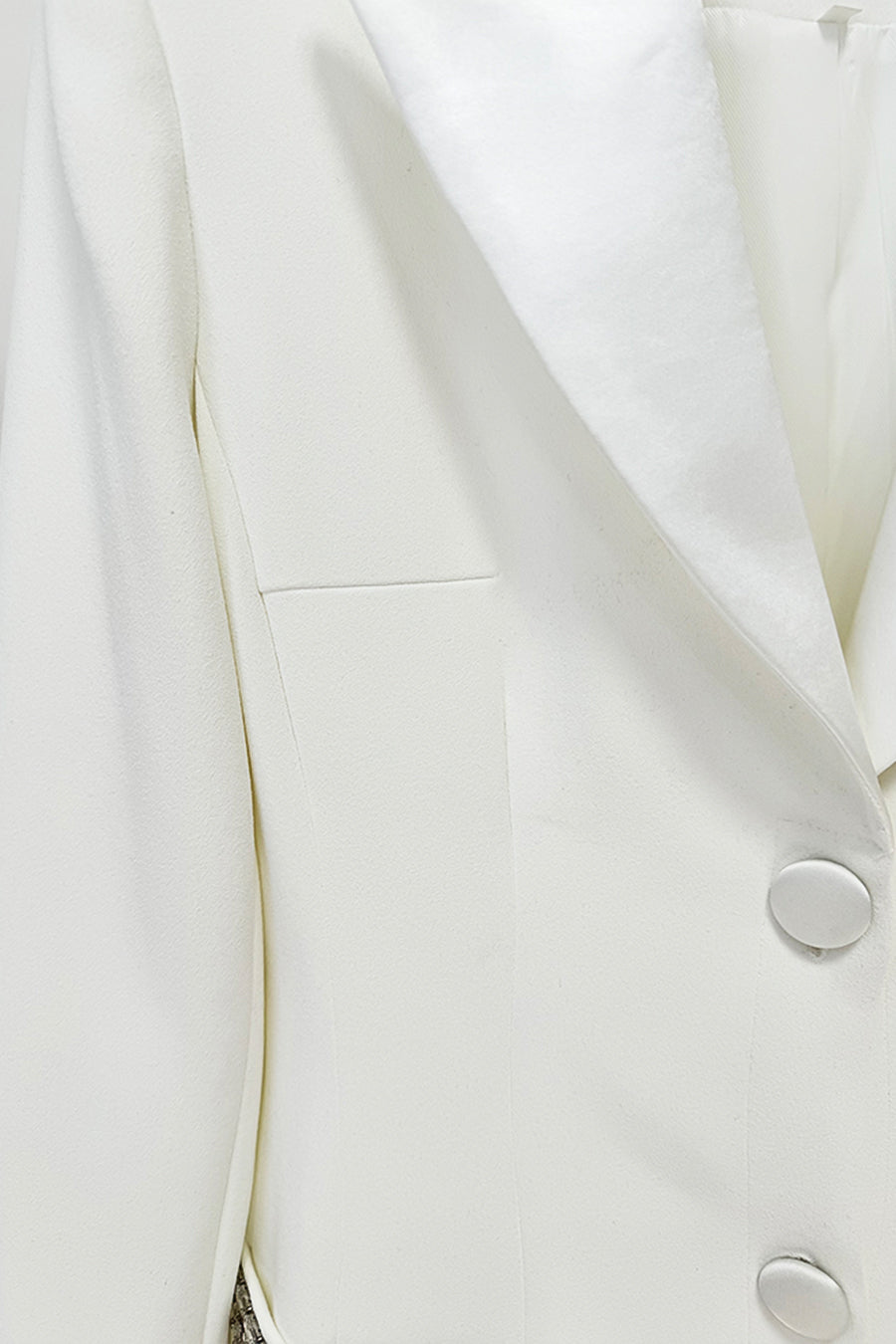 Beyaz Uzun Silüet Elbise