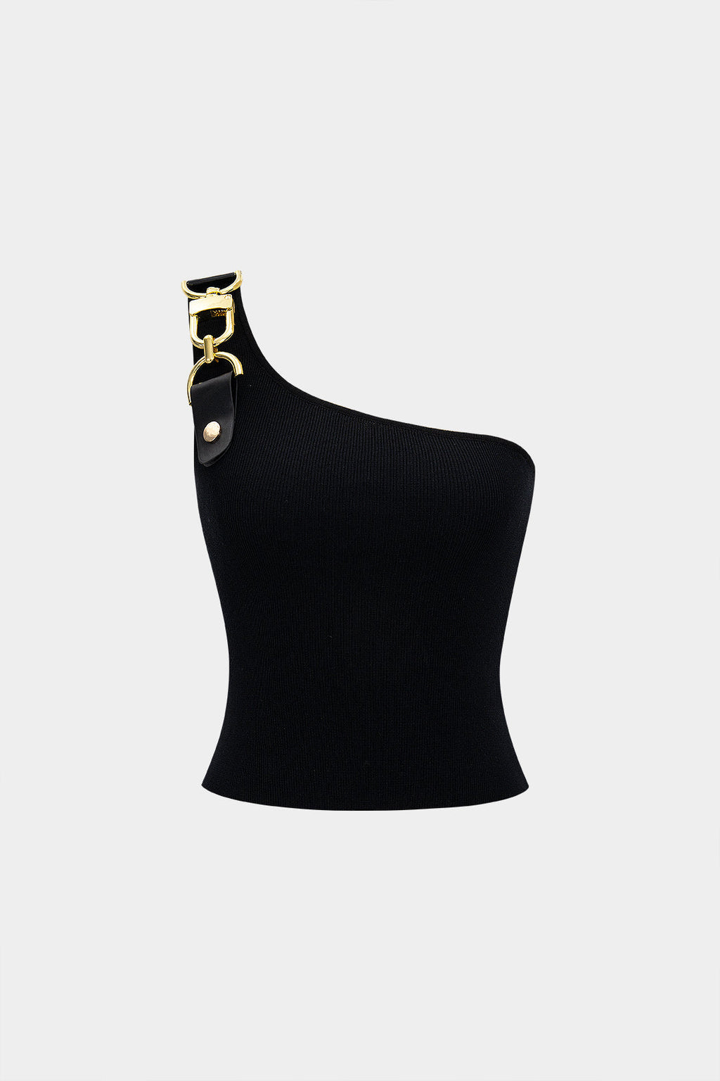 Örgü Metalik Asimetrik Kolsuz Bluz