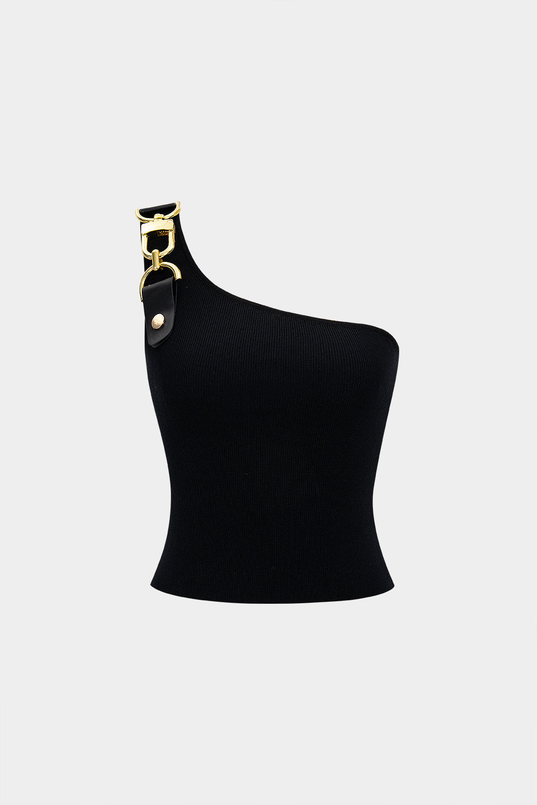 Örgü Metalik Asimetrik Kolsuz Bluz