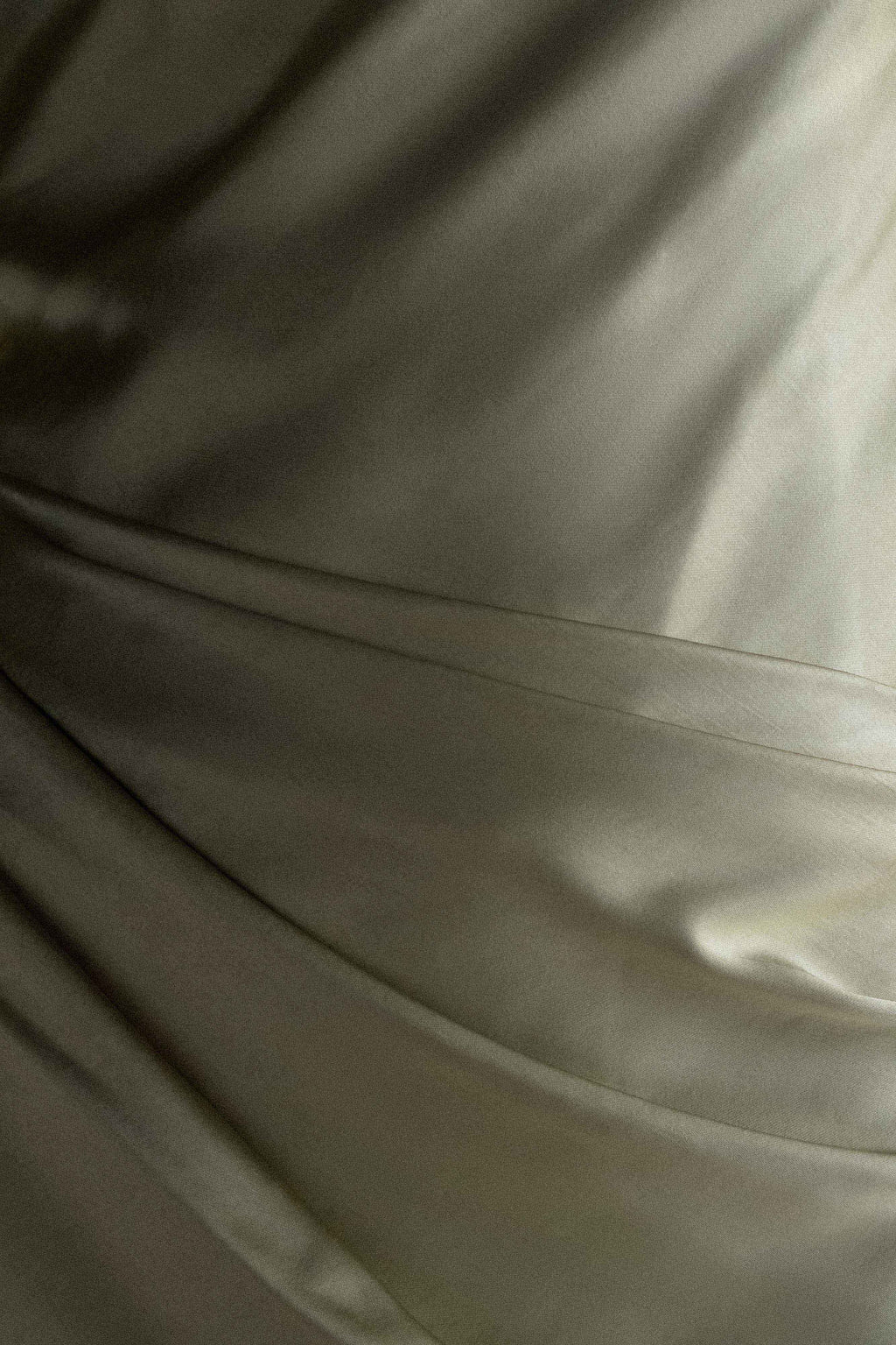 Iris Uzun Kol Saten Maxi Elbise - Adaçayı