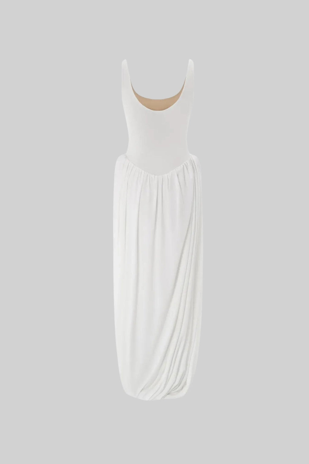 Yandan Yırtmaçlı Drapeli Maksi Elbise