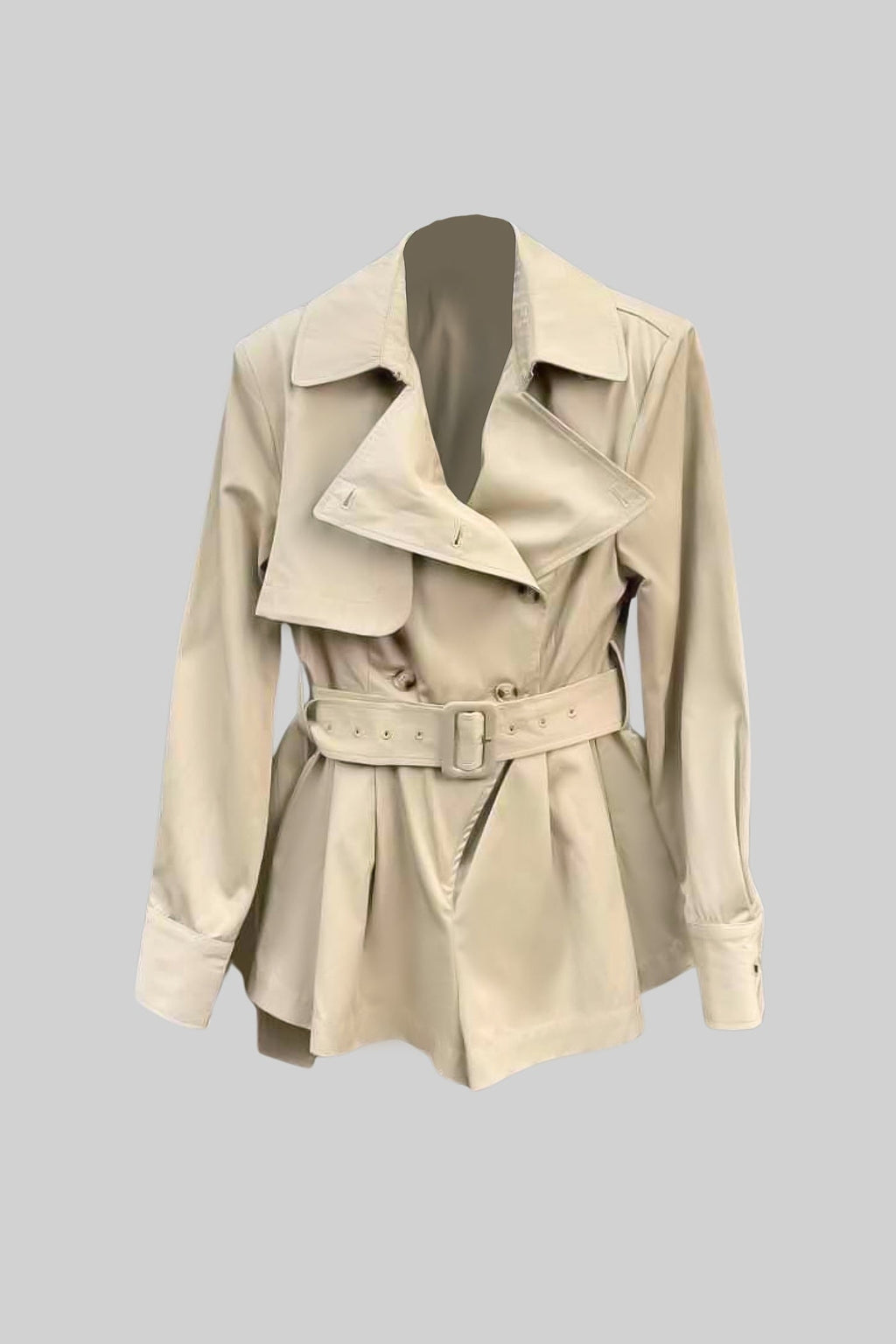 Yaka Detaylı Trençkot