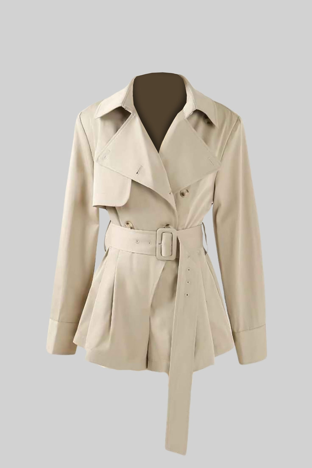 Yaka Detaylı Trençkot