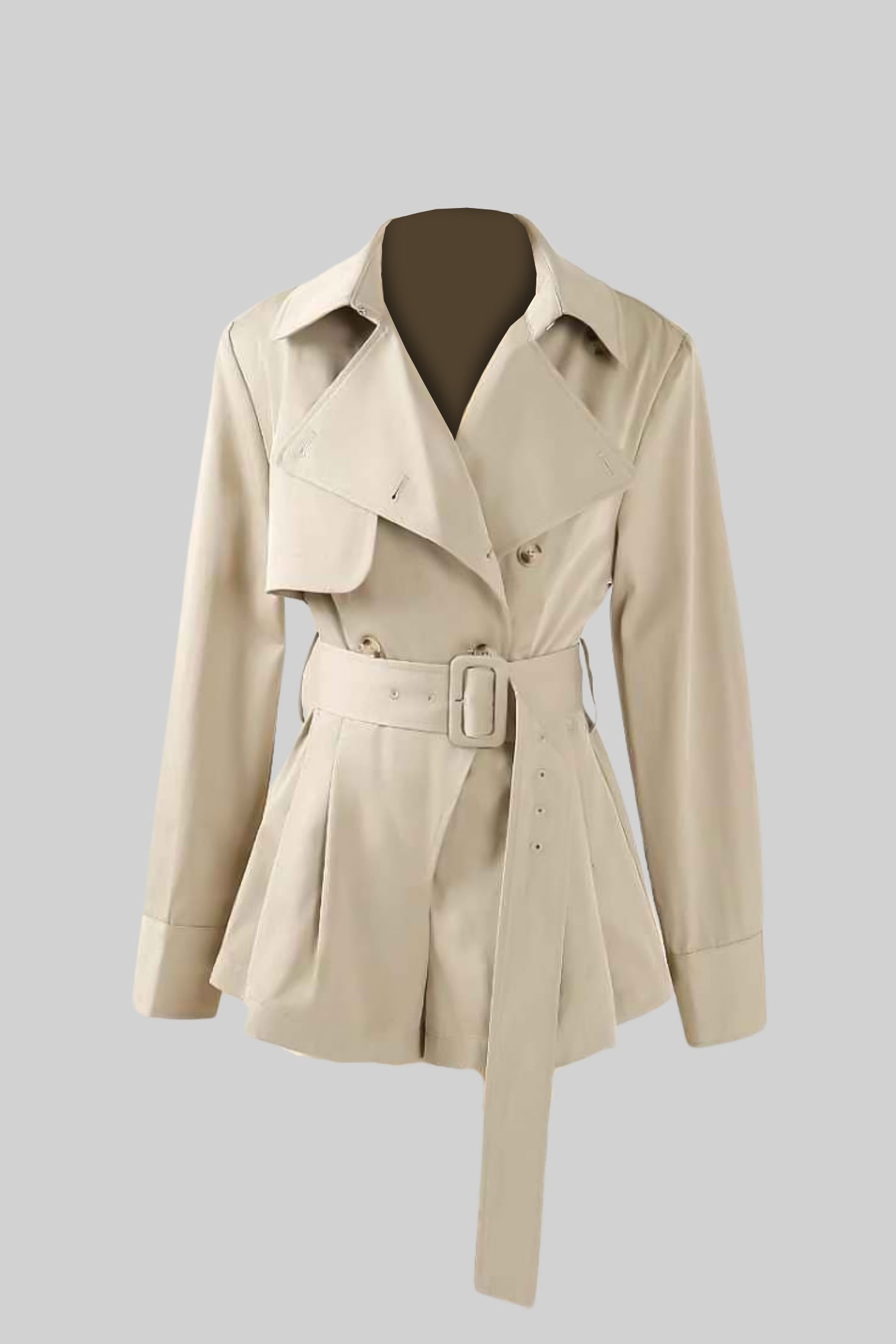 Yaka Detaylı Trençkot