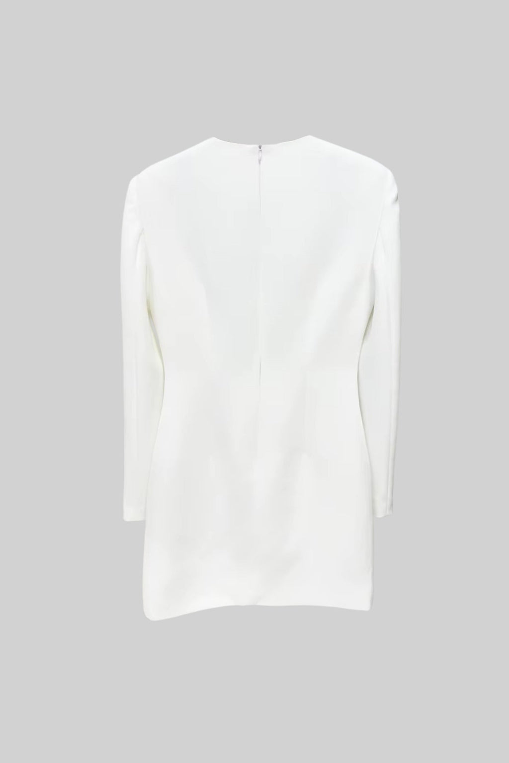 Beyaz Uzun Kollu Mini Elbise