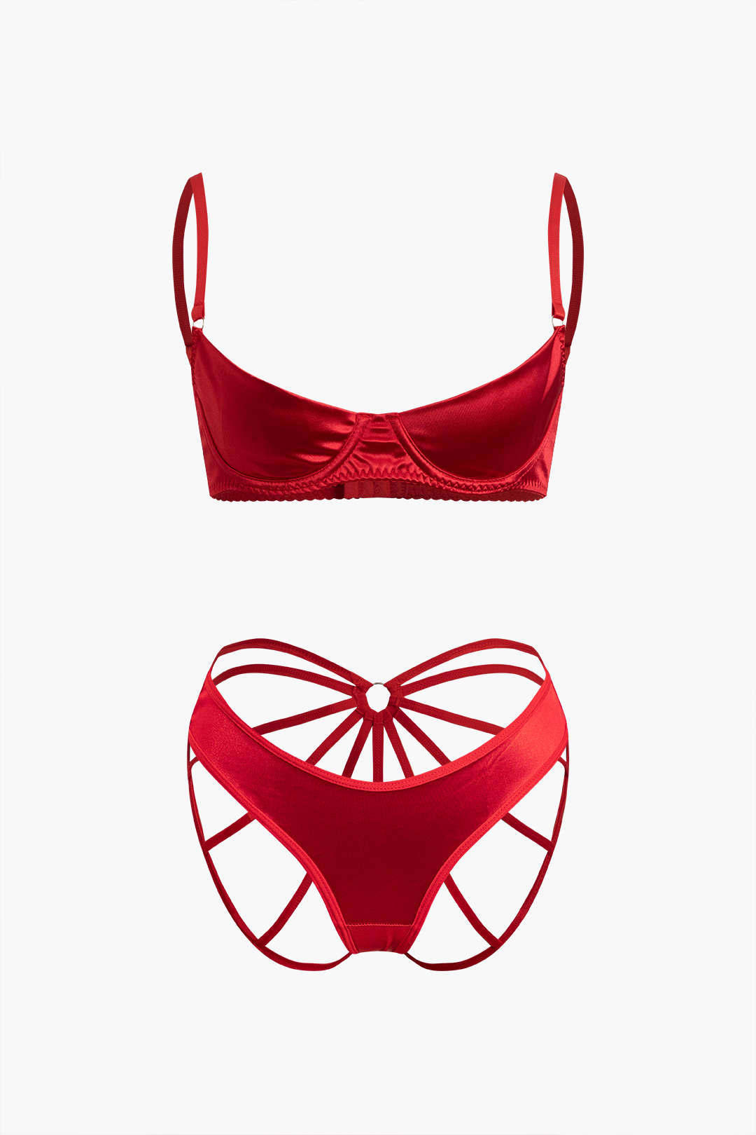 Saten Dekolteli İki Parçalı İç Giyim Takımı