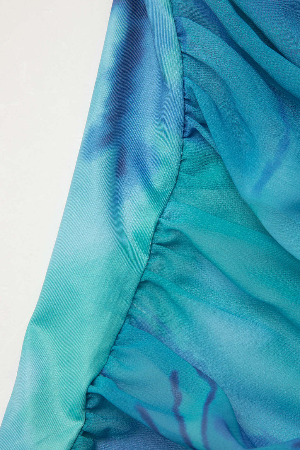 Çiçek Desenli Sarma Ruched Straplez Mini Elbise