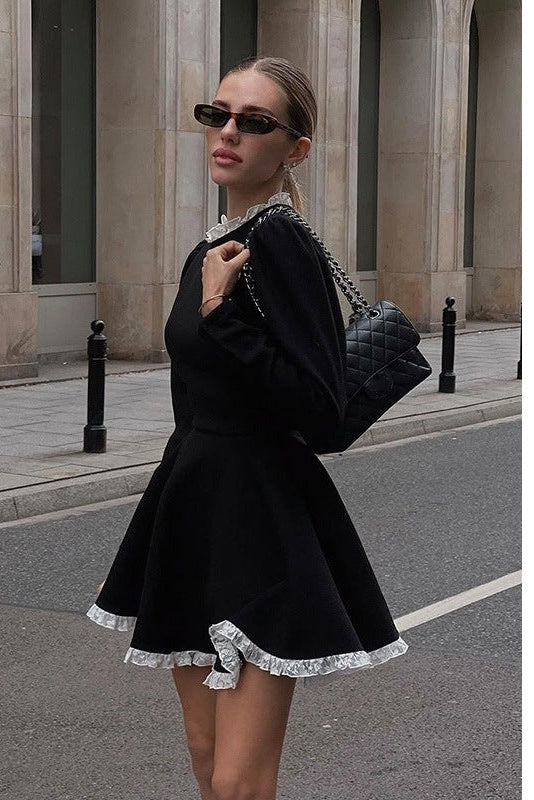 Norma Dantel Kenarlı Mini Elbise