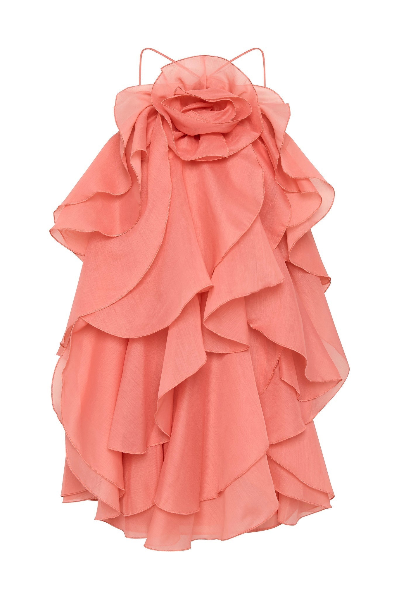 Sara Çiçekli Volanlı Şifon Mini Elbise