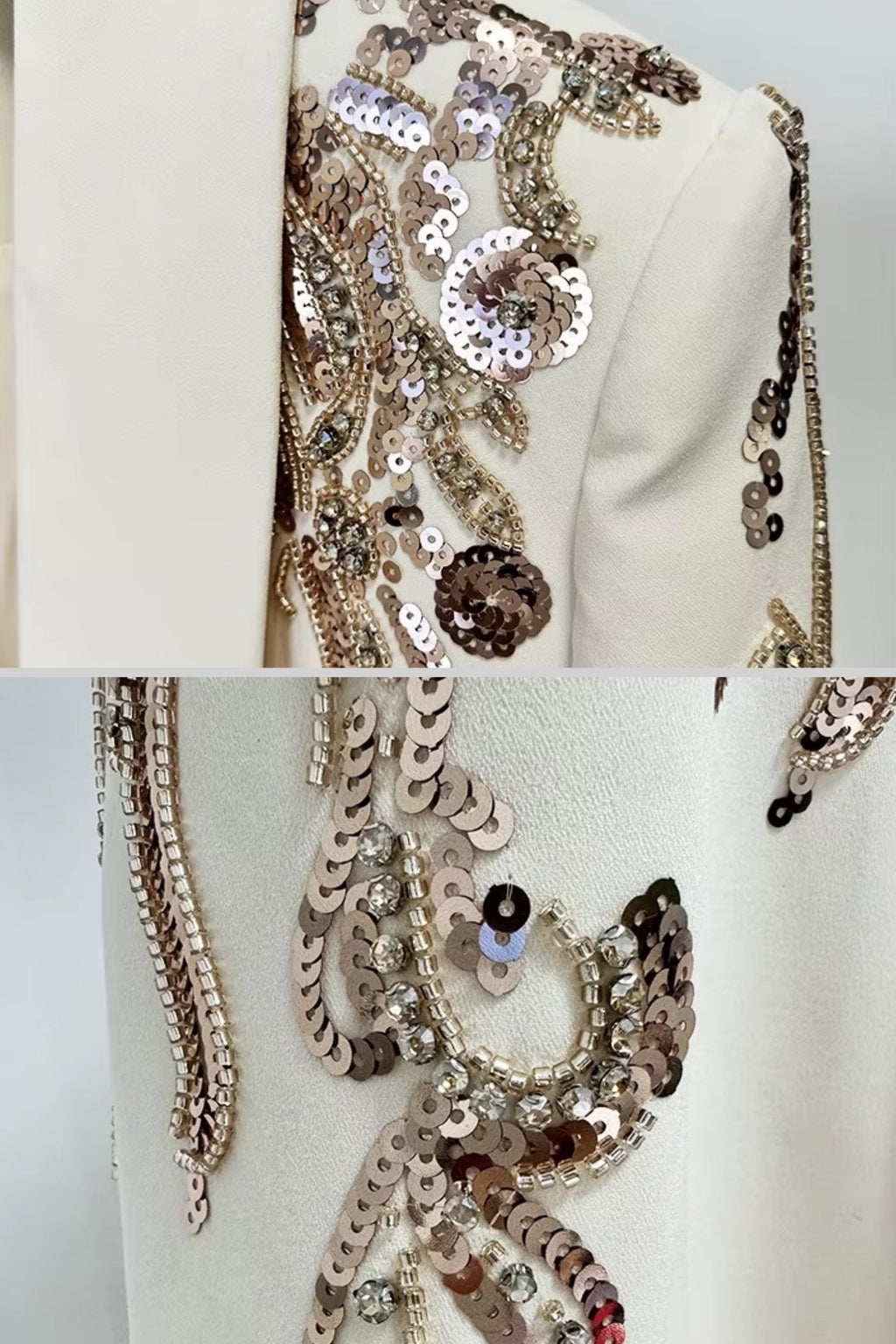 Karmaşık Omuz İşlemeli Drapeli Blazer