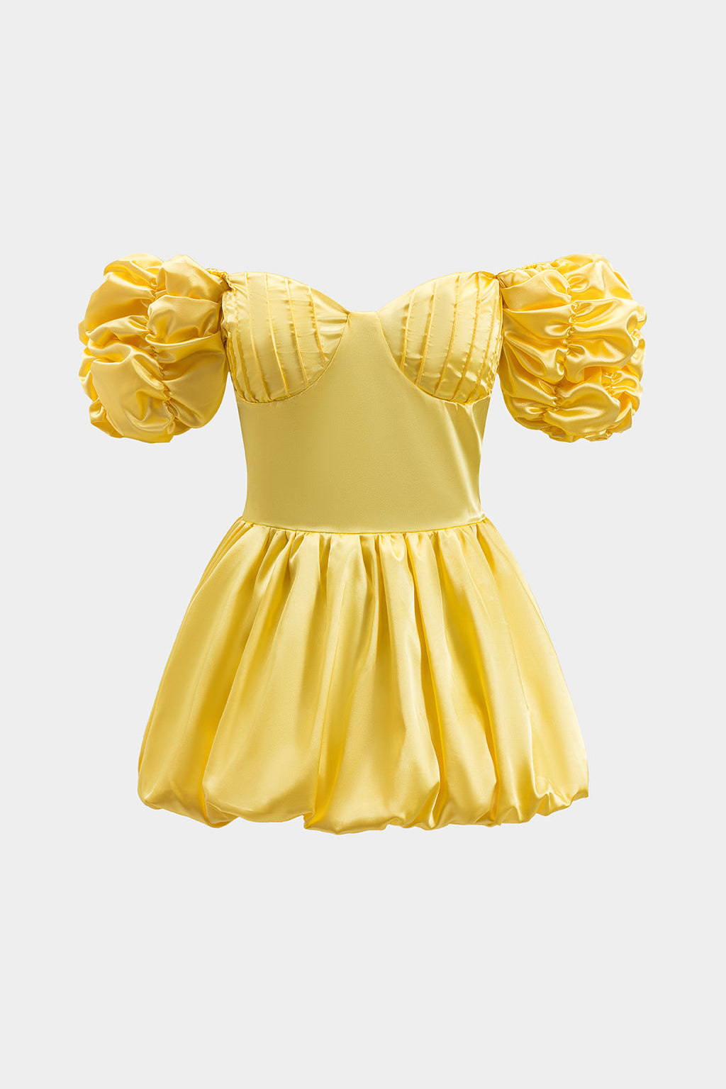 Ruched Kısa Kollu Fermuarlı Bustier Mini Elbise