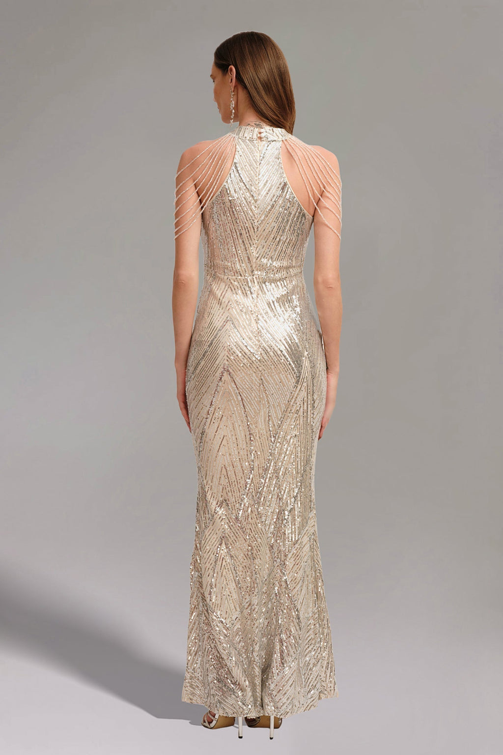 Sierra Pullu Dar Kesim Kolsuz Maxi Elbise