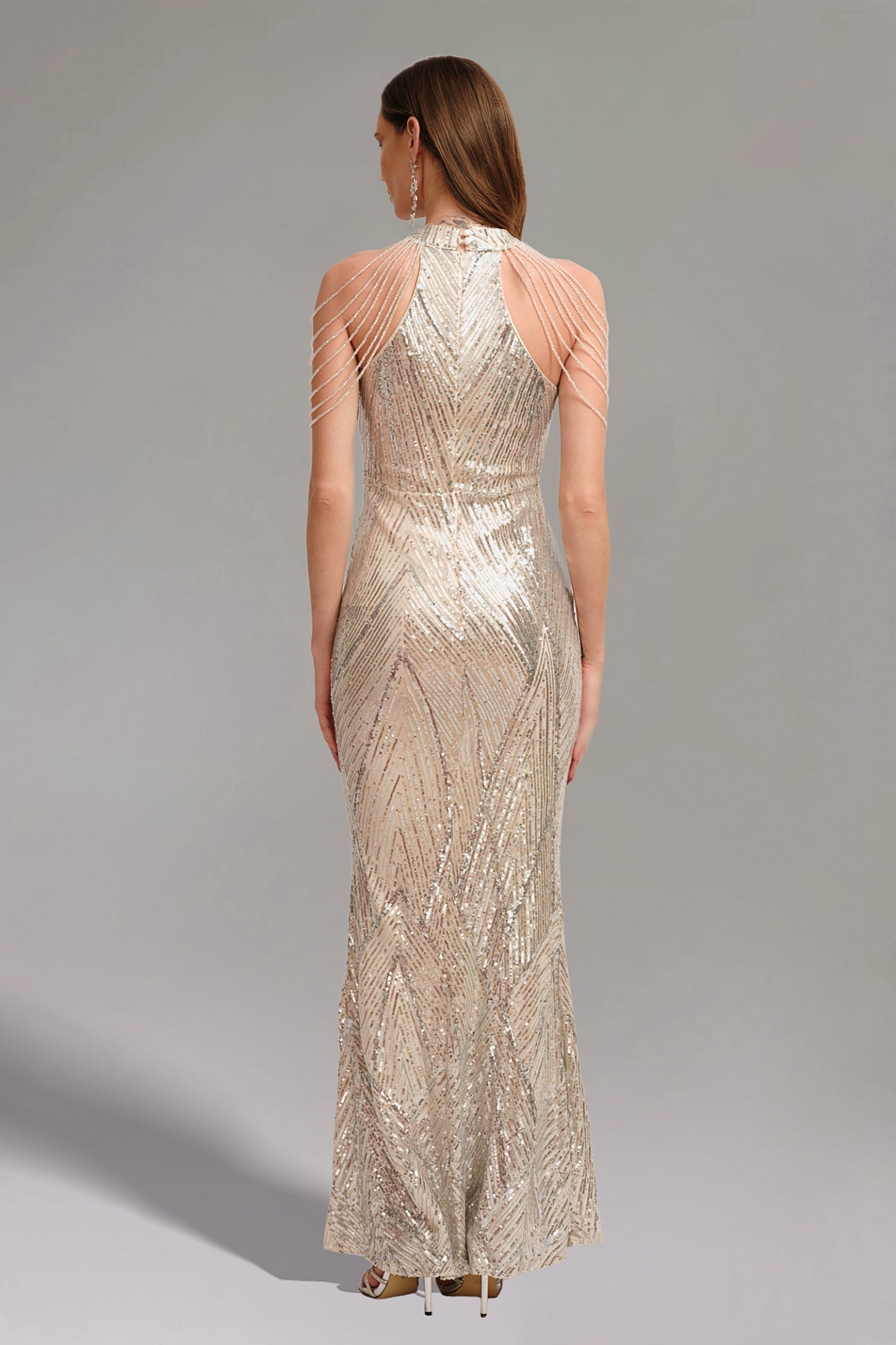 Sierra Pullu Dar Kesim Kolsuz Maxi Elbise