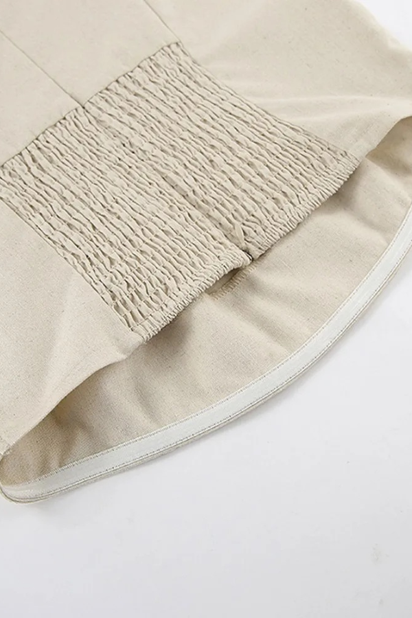 Linen Grace Strapless Keten Elbise