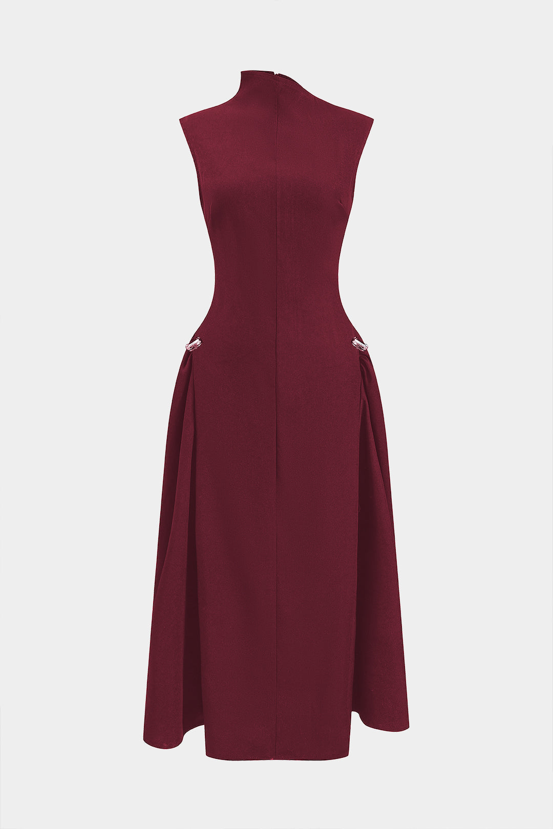 Metallic Dekor Fermuar Askısız Maxi Elbise