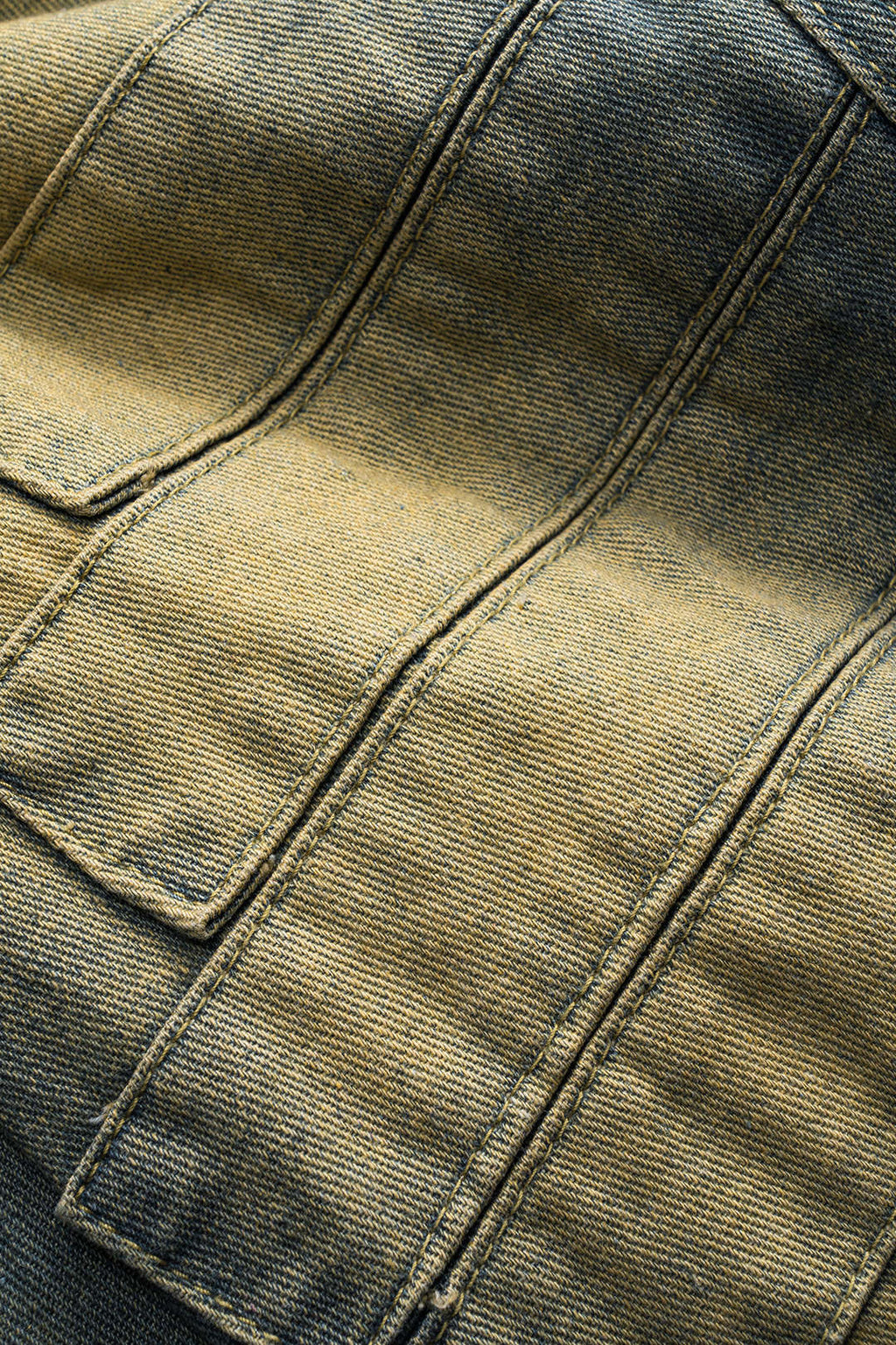 Püsküllü Cepli Düğmeli Bol Paça Denim Pantolon