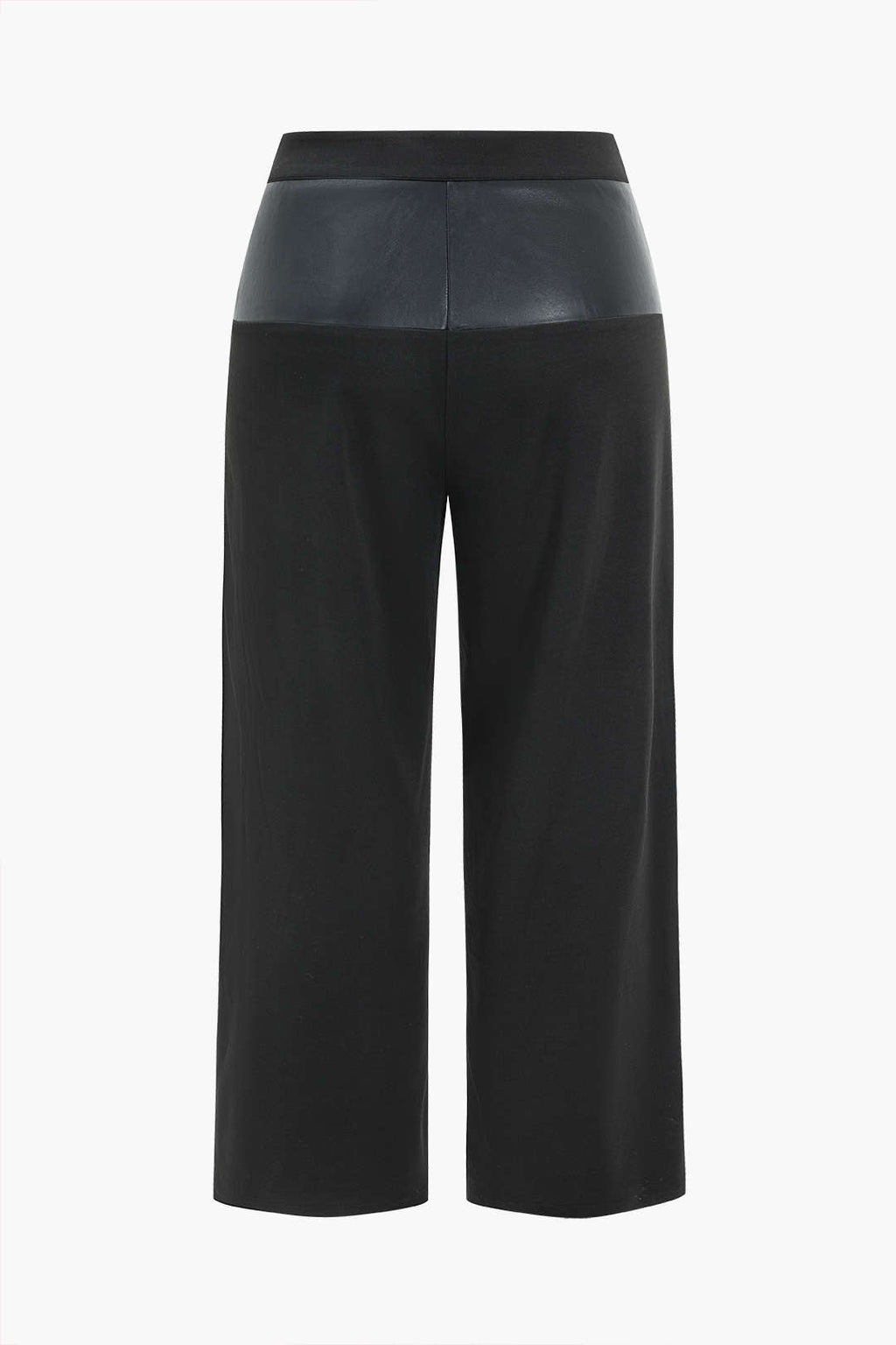 Büyük Beden Deri Patchwork Pantolon