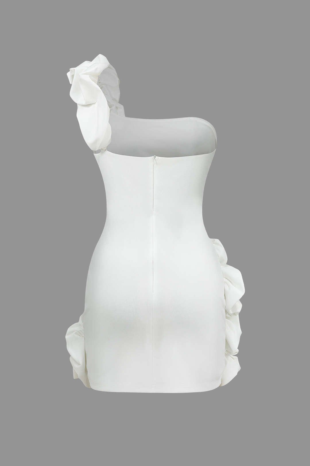 Asimetrik Kesim Tek Omuz Mini Elbise