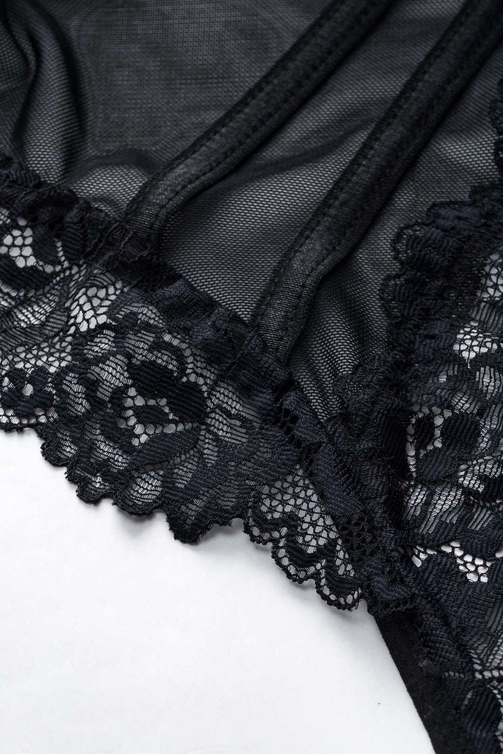 Tül ve Dantelli Büstiyer Korse Bodysuit