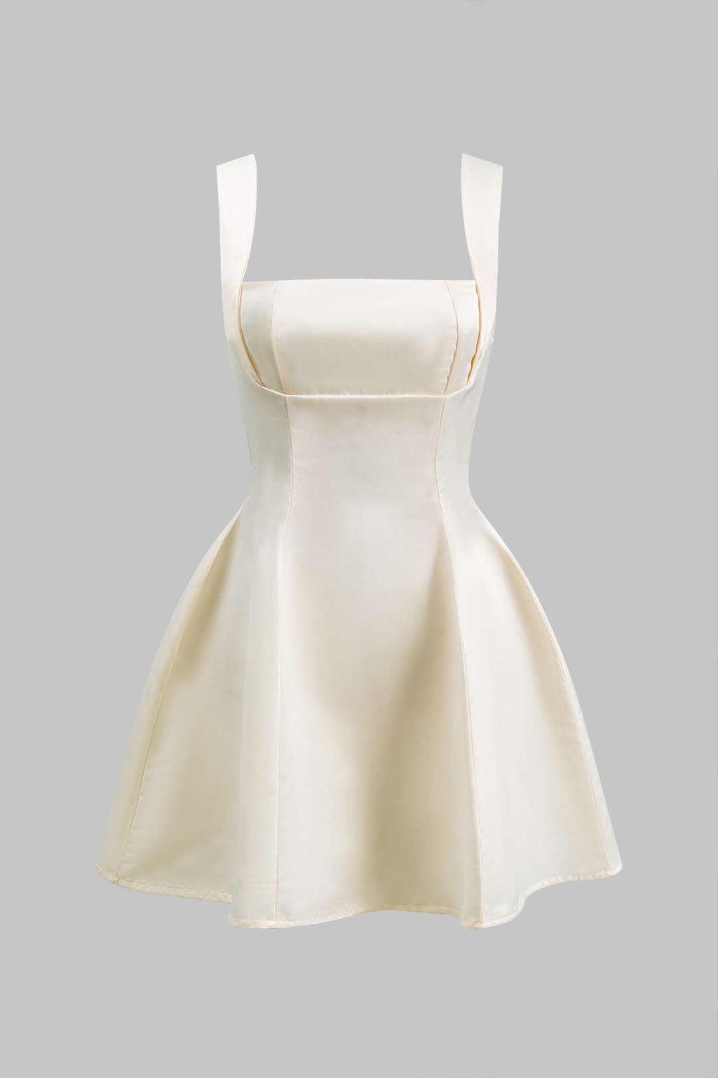 Bağcıklı Fermuarlı Sırt Dekolteli Mini Elbise