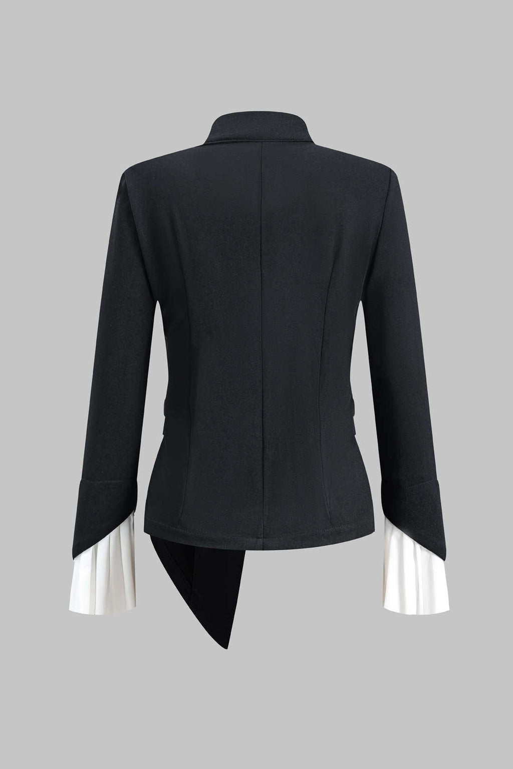 Kontrast Piliseli Düğmeli Cep Uzun Kollu Bluz ve Geniş Paça Pantolon Seti