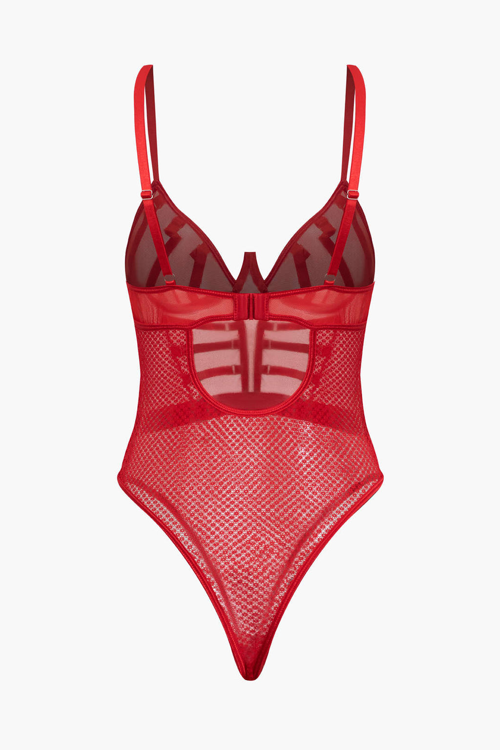 File Şeffaf Sırt Dekolteli Büstiyer İç Giyim Bodysuit