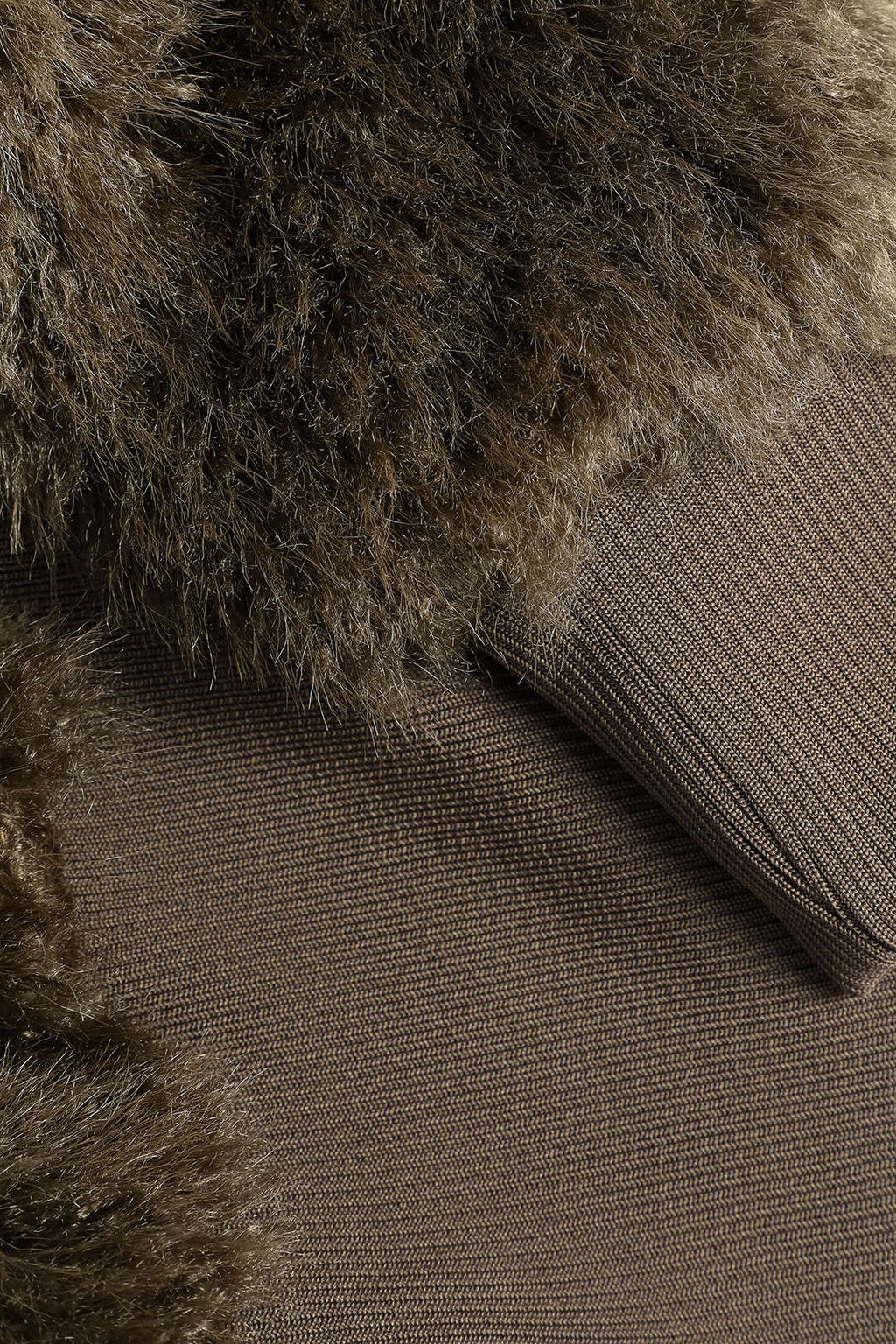 Kürk Örgü Fermuar Hırka