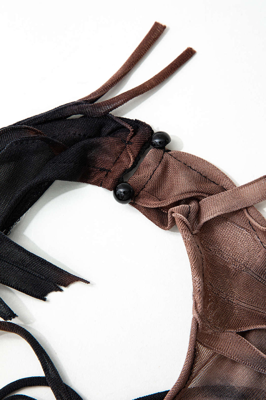 Halter Sırt Açık Yıpranmış Mini Elbise