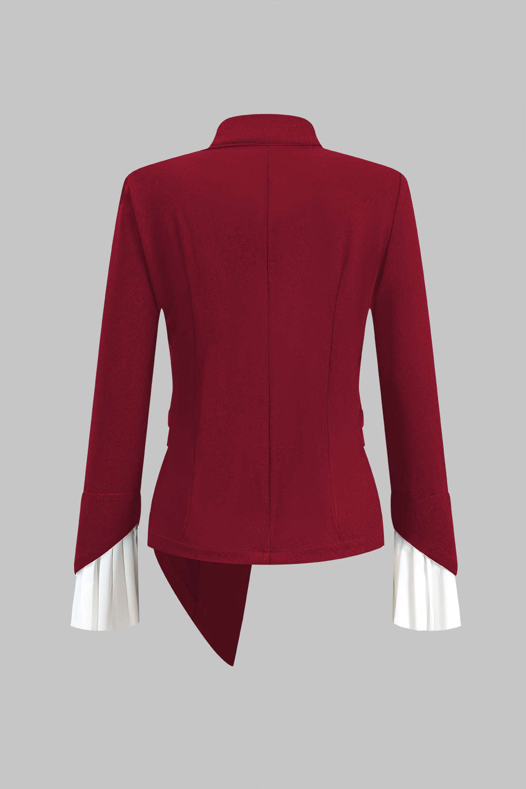 Kontrast Piliseli Düğmeli Cep Uzun Kollu Bluz ve Geniş Paça Pantolon Seti