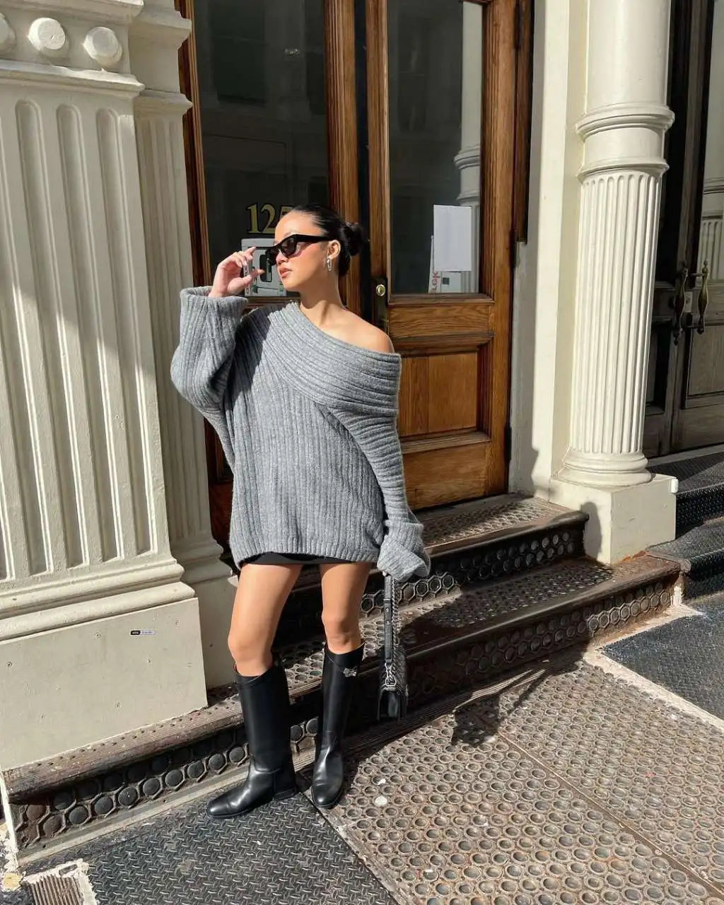 Omuz Açık Triko Kazak